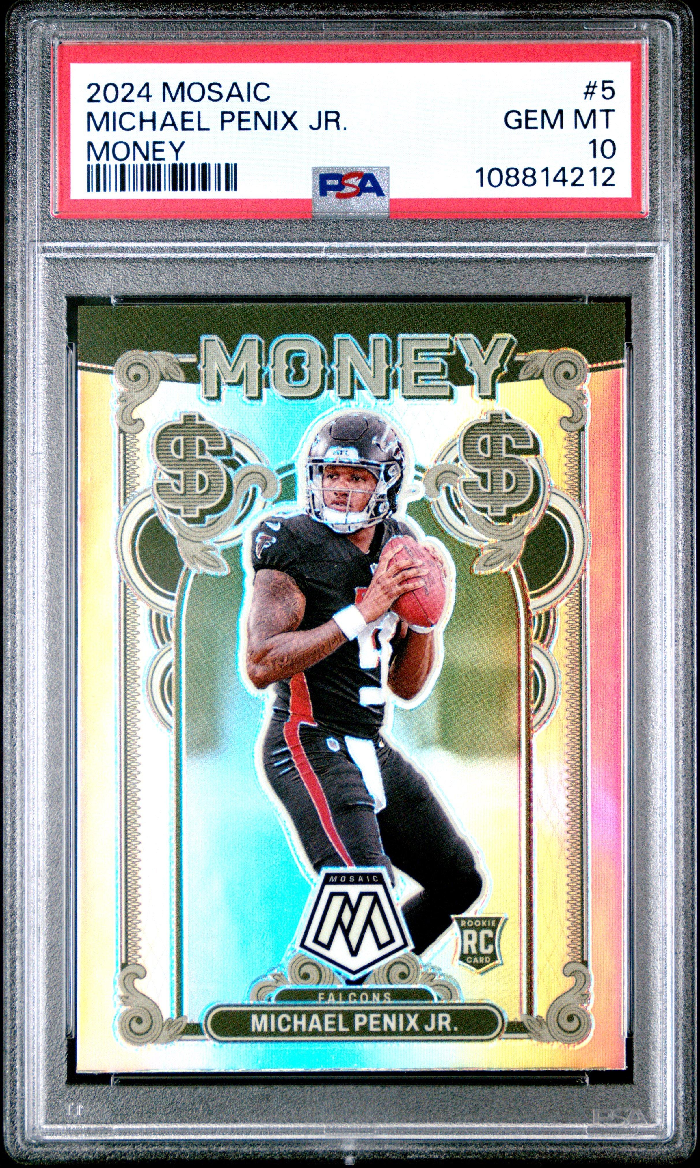 2024 Panini Mosaic Money 5 Michael Penix Jr. PSA 10
