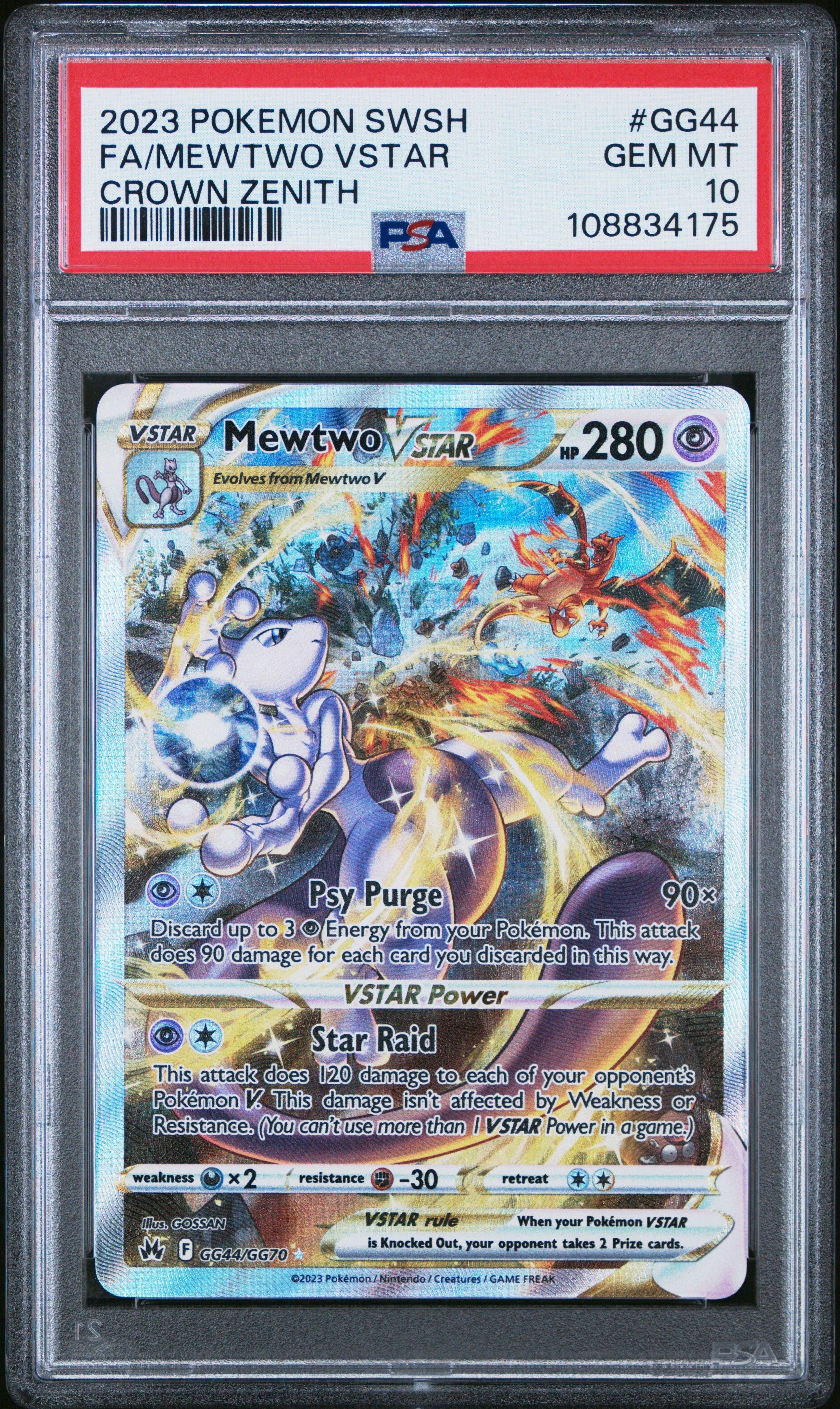 pokemon mewtwo vstar card Crown Zenith Galarian Gallery Holo #GG44 CGC 10 Psychic Psychic Mewtwo VSTAR (86) (Secret) (86)