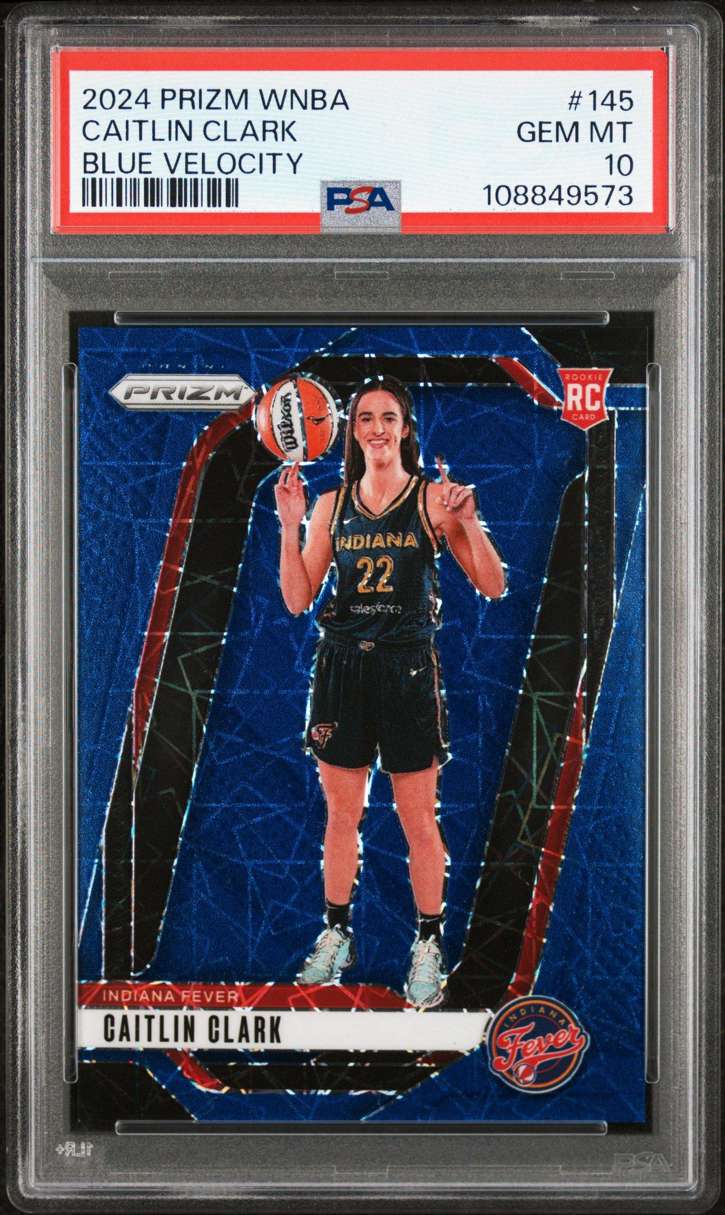 2024 Panini Prizm Wnba 145 Caitlin Clark Blue Velocity PSA 10 