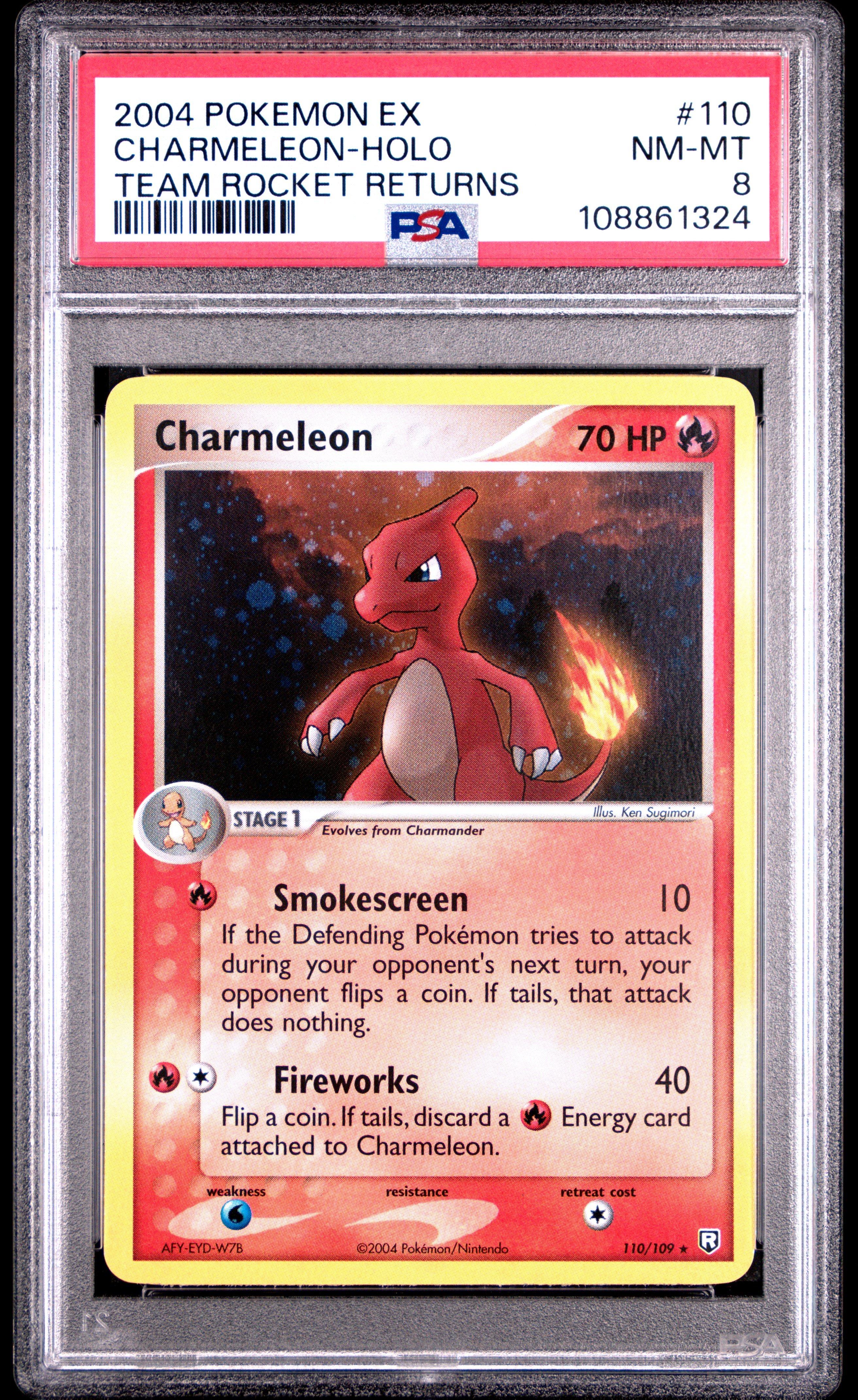 2004 Pokemon Ex Team Rocket Returns 110 Charmeleon-holo PSA