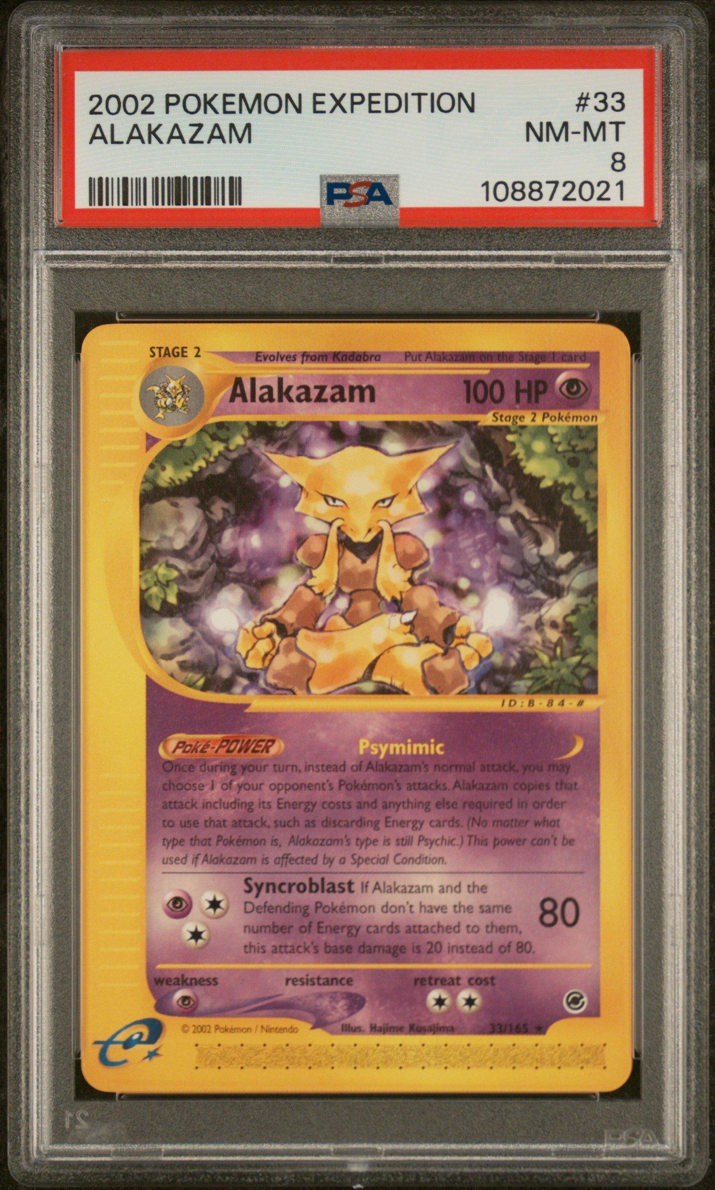 2002 Pokemon Expedition 33 Alakazam PSA