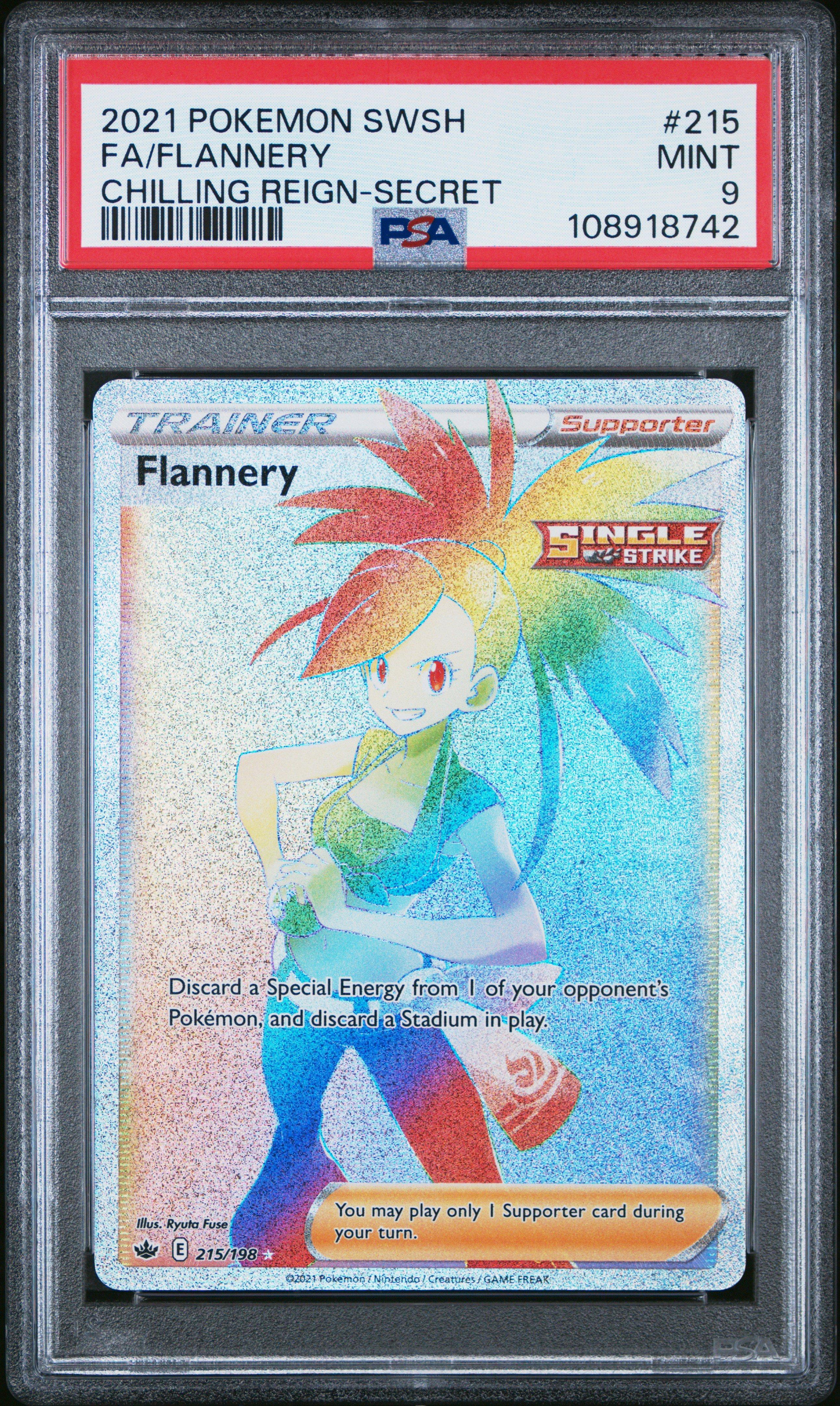 2021 Pokemon Sword & Shield Chilling Reign 215 Full Art/flannery Secret PSA