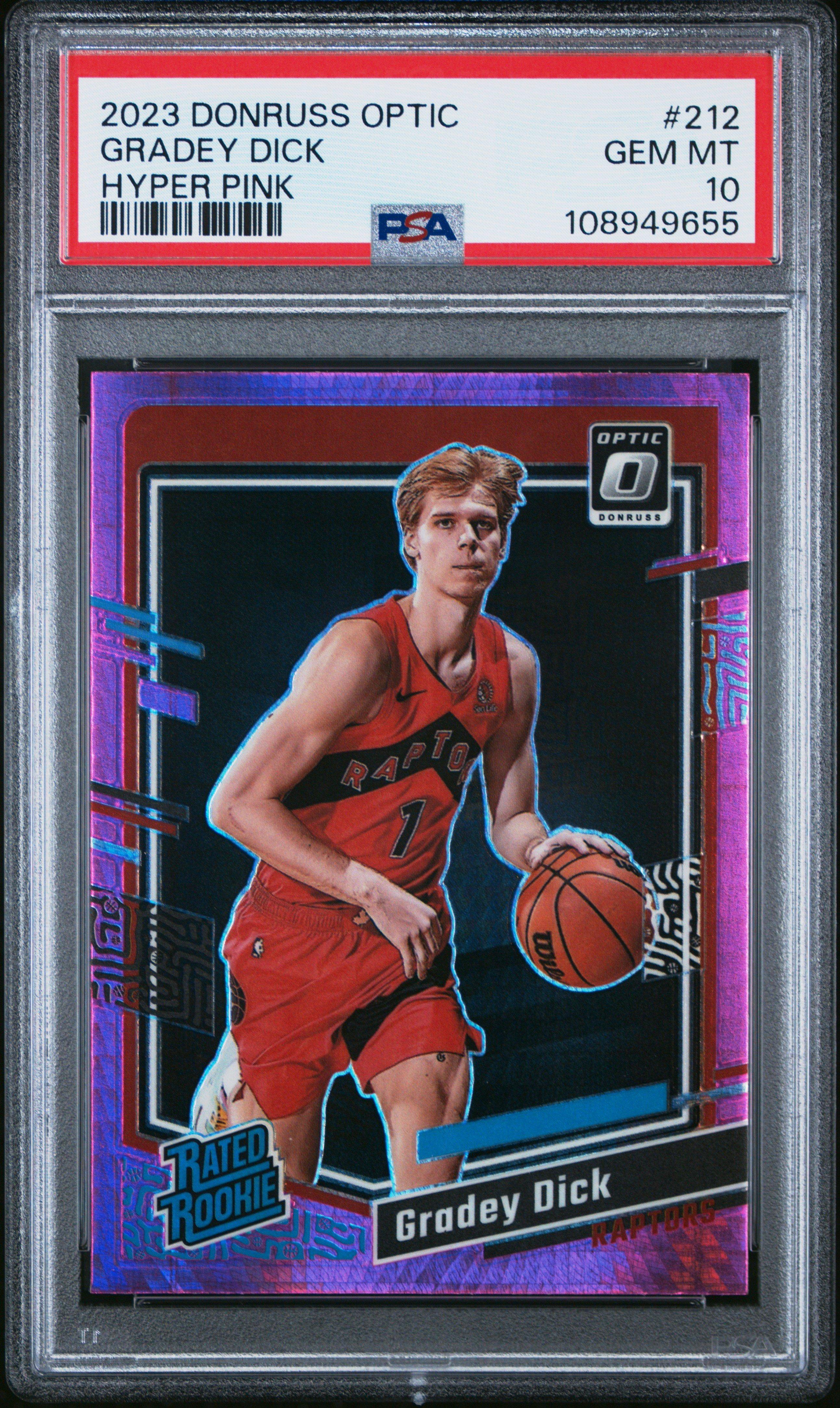 2023 Panini Donruss Optic 212 Gradey Dick Hyper Pink PSA 10