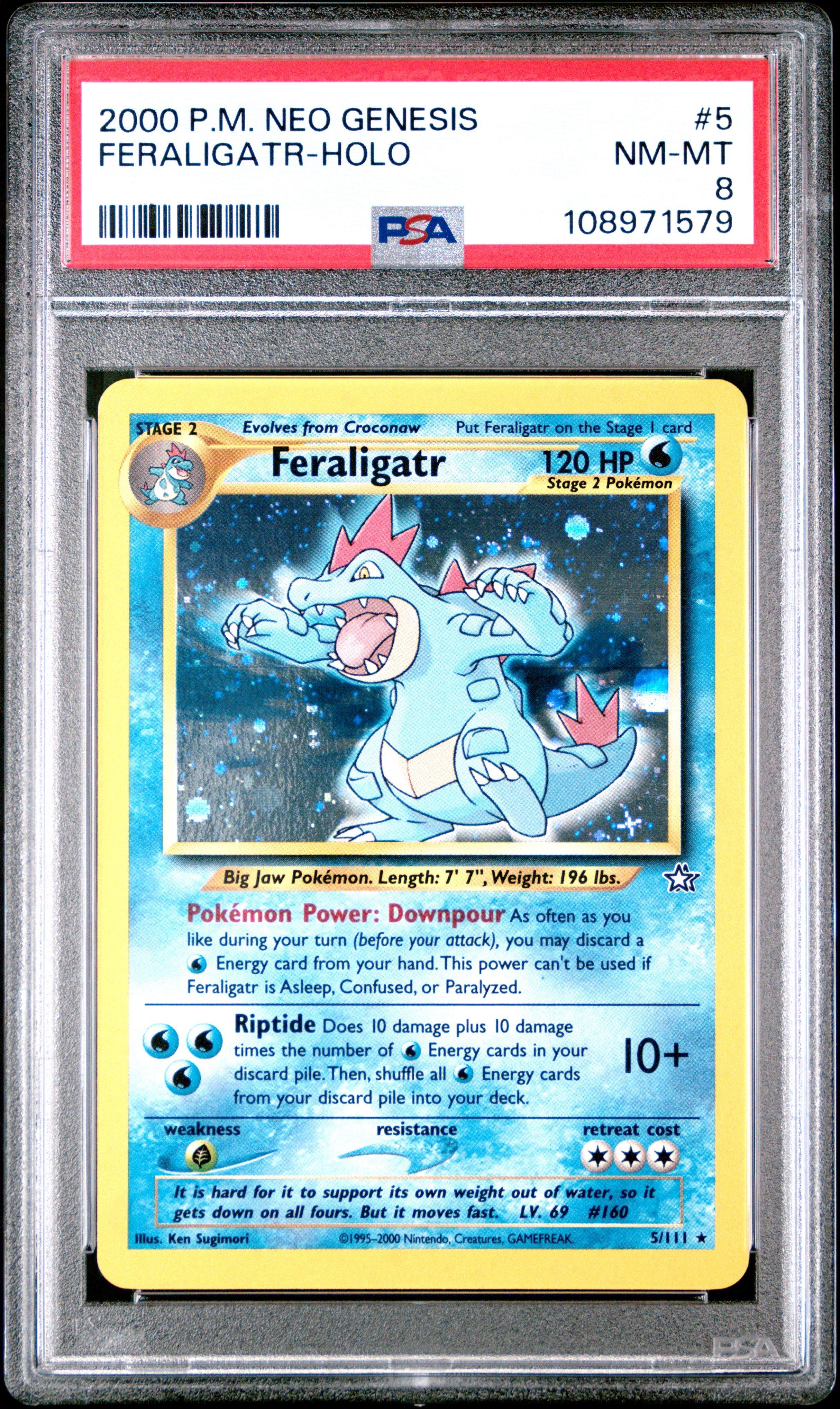 2000 Pokemon Neo Genesis 5 Feraligatr-holo PSA 8