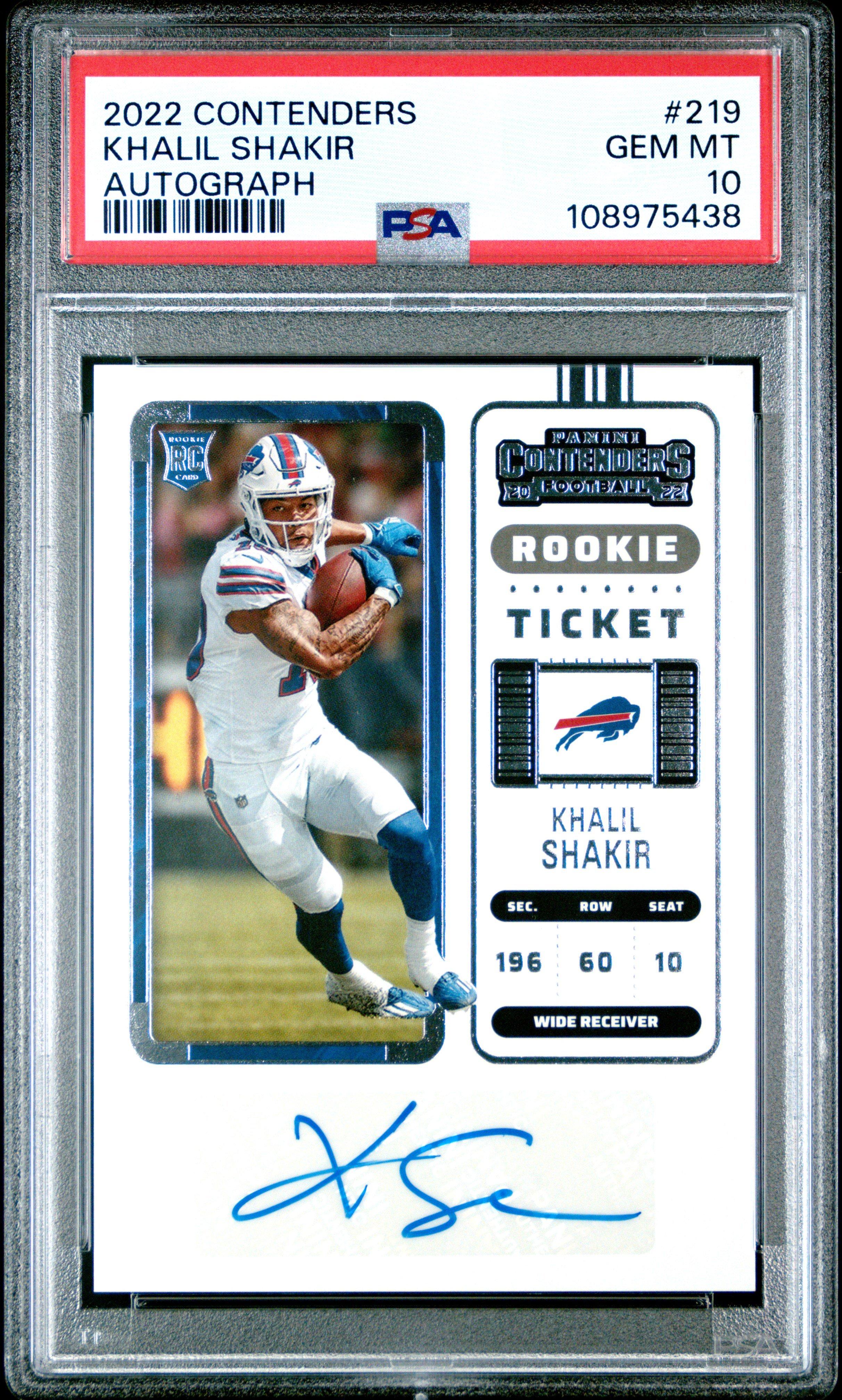 2022 Panini Contenders 219 Khalil Shakir Autograph PSA 10
