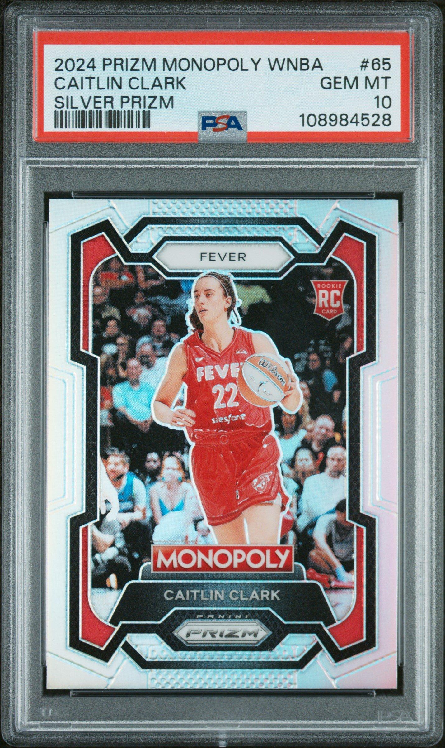 2024 Panini Prizm Monopoly Wnba 65 Caitlin Clark Silver Prizm PSA