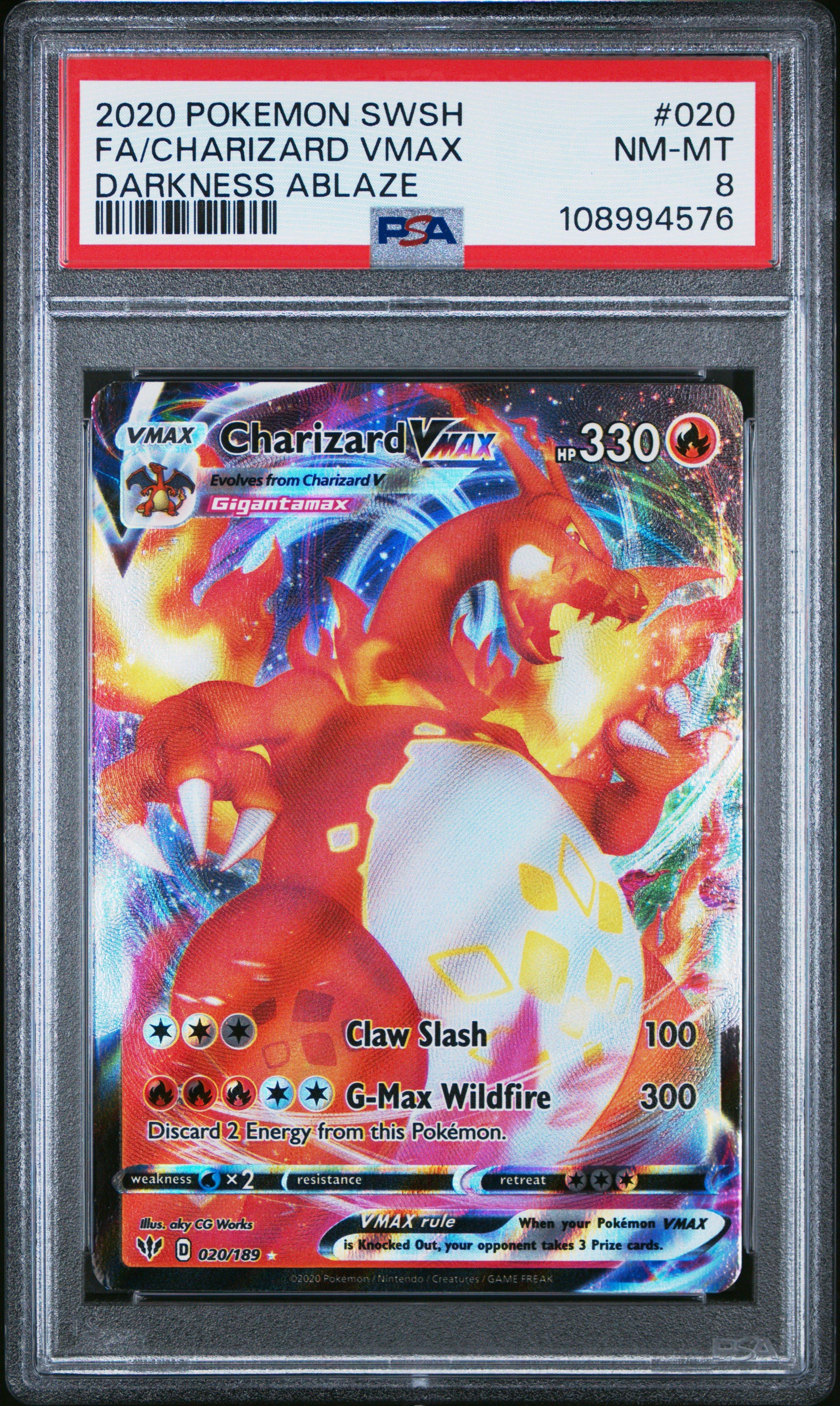 2020 Pokemon Sword & Shield Darkness Ablaze 020 Full Art/charizard