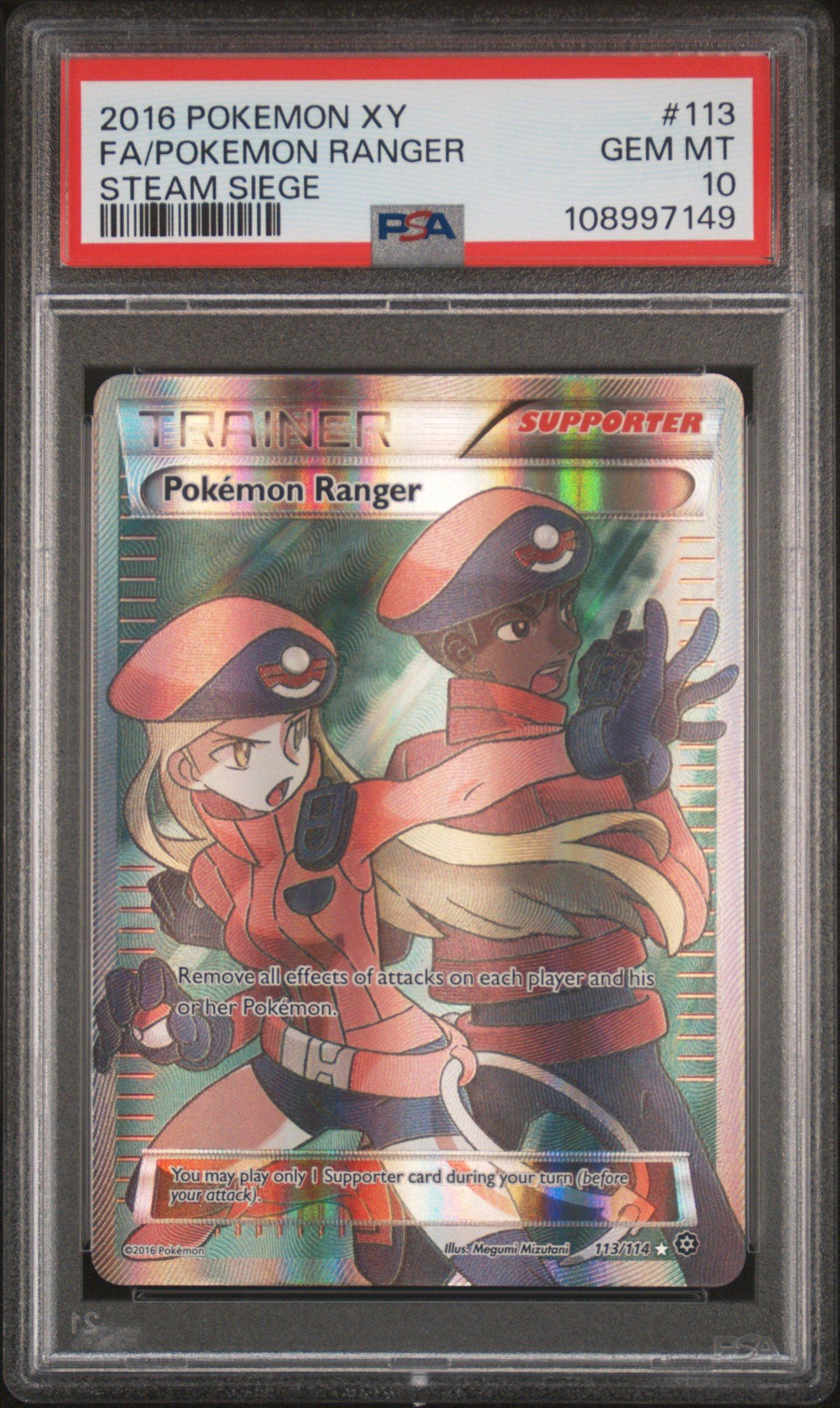 2016 Pokemon Xy Steam Siege 113 Full Art/pokemon Ranger PSA