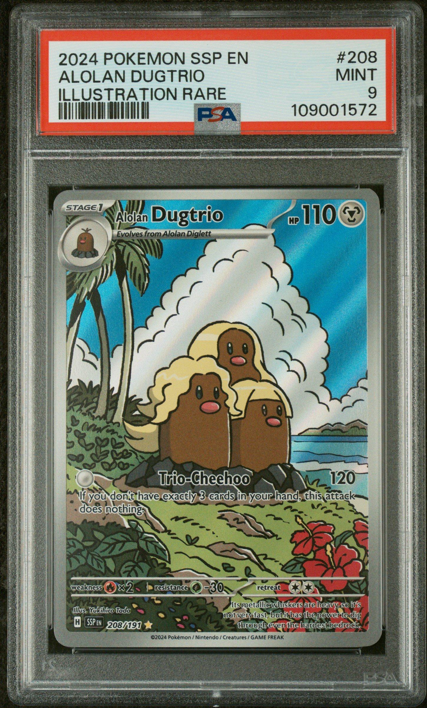 2024 Pokemon Ssp En-surging Sparks 208 Alolan Dugtrio Illustration Rare PSA  9 Graded Card | GameStop