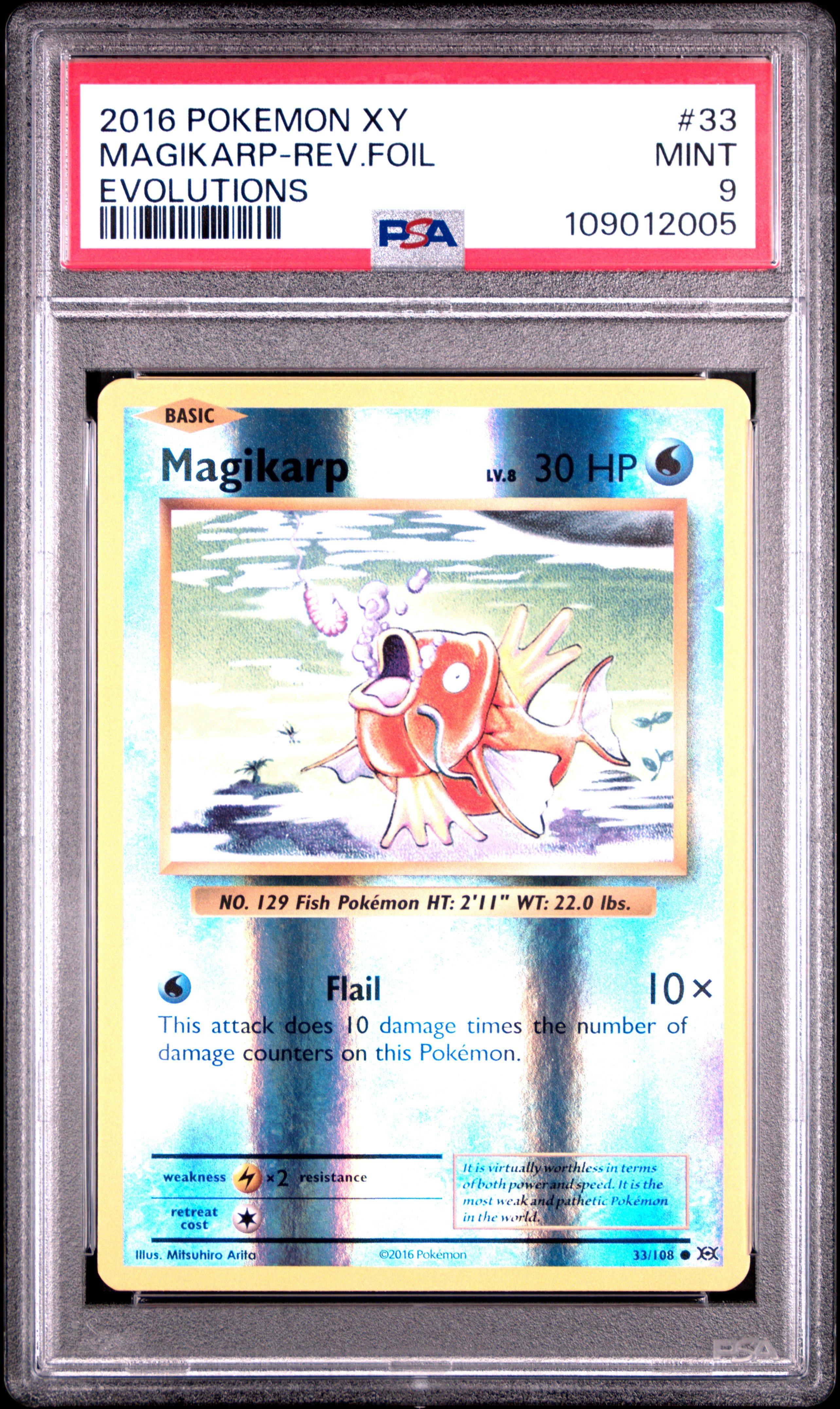 2016 Pokemon Xy Evolutions 33 Magikarp-reverse Foil PSA