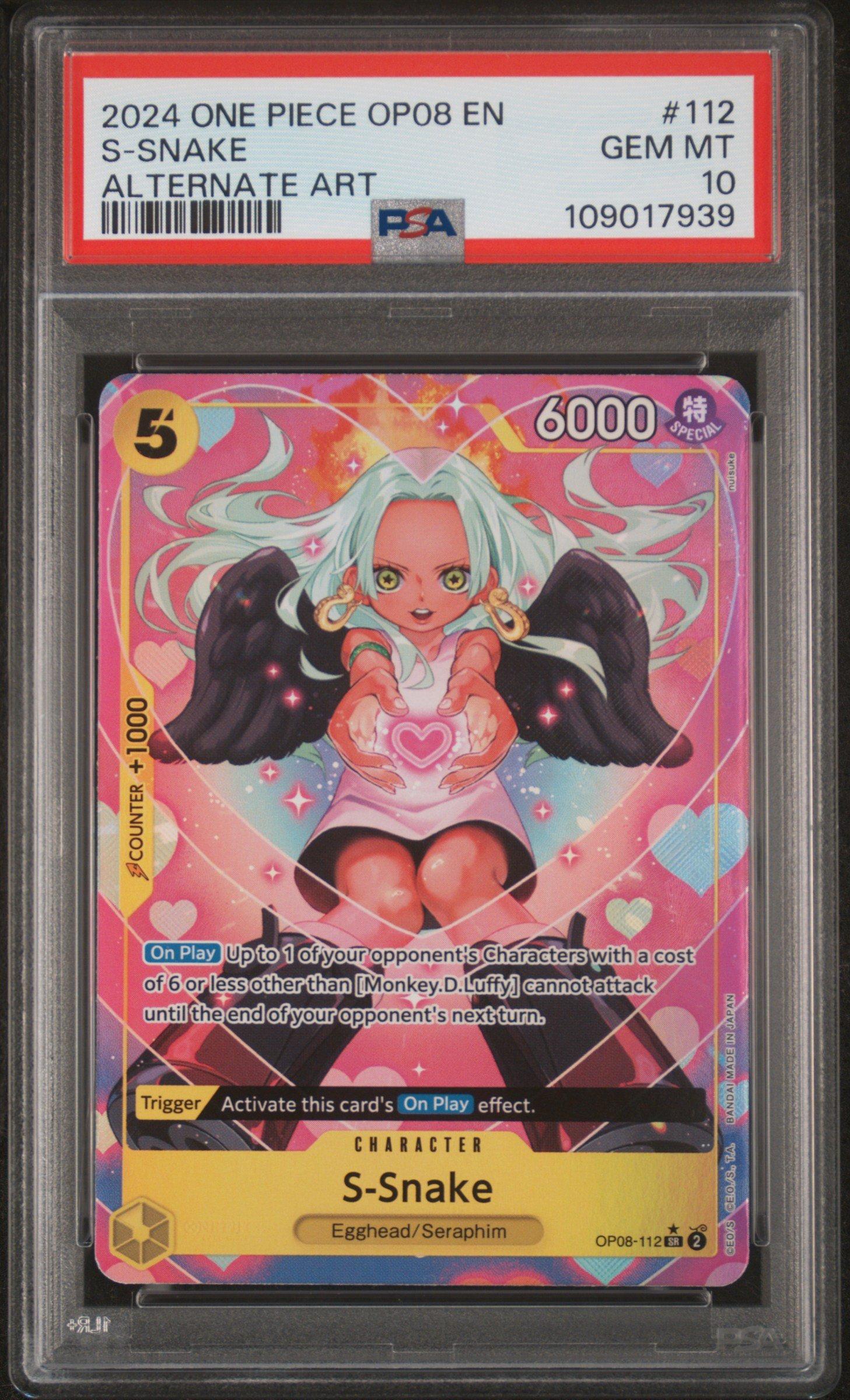 2024 One Piece Op08-two Legends 112 S-snake Alternate Art PSA 10