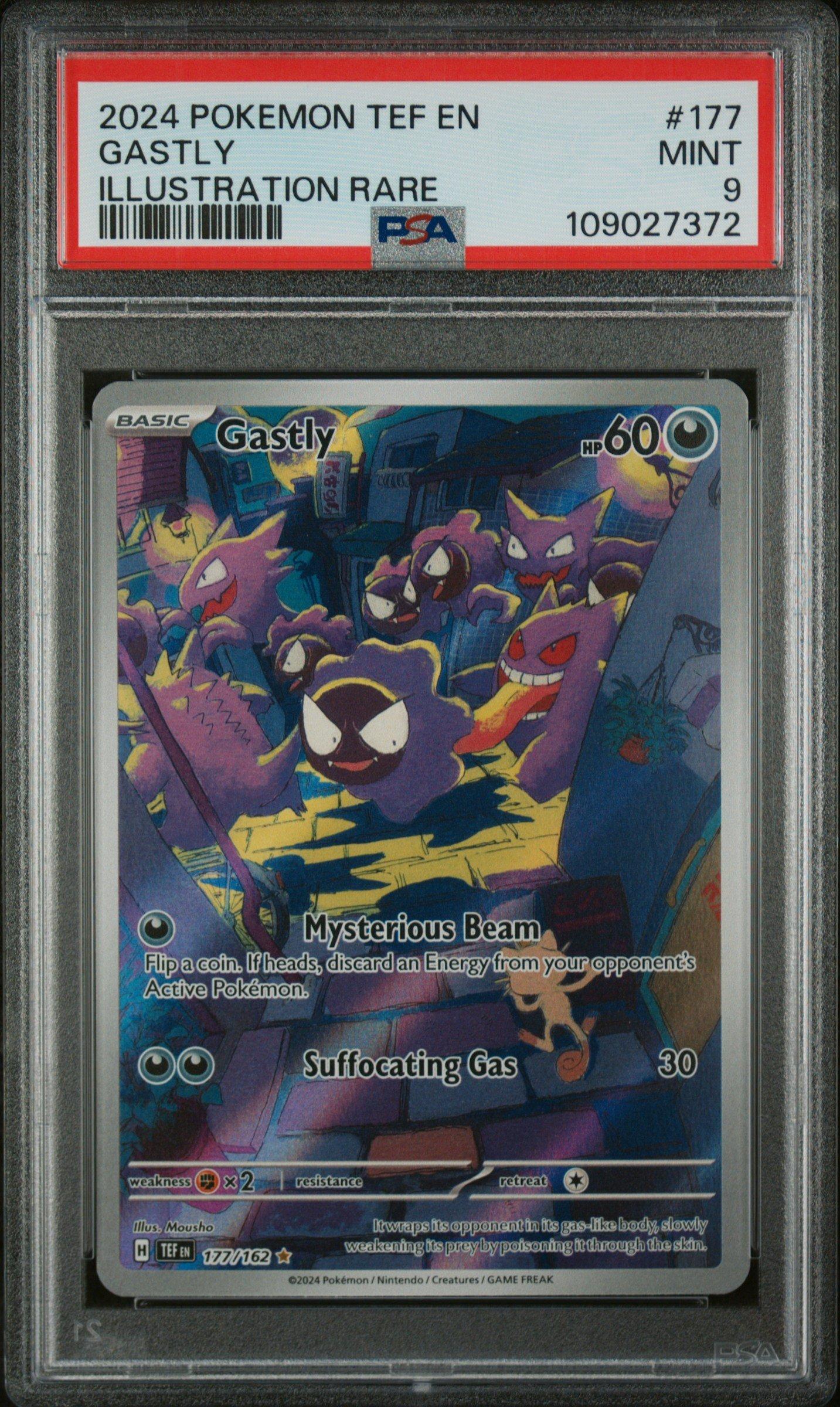 2024 Pokemon Tef En-temporal Forces 177 Gastly Illustration Rare