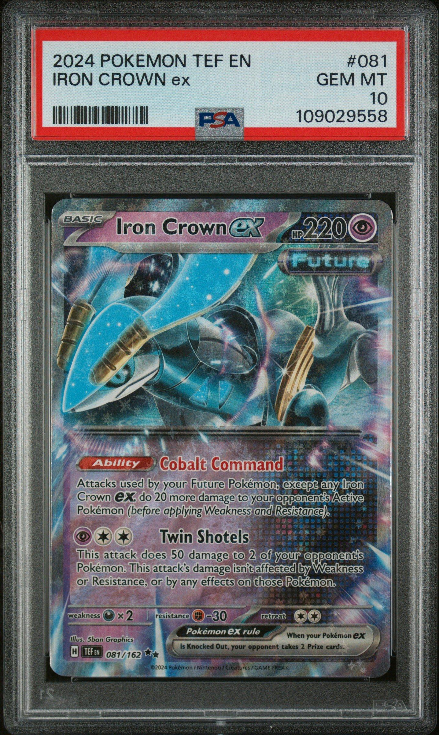 2024 Pokemon Tef En-temporal Forces Iron Crown Ex PSA