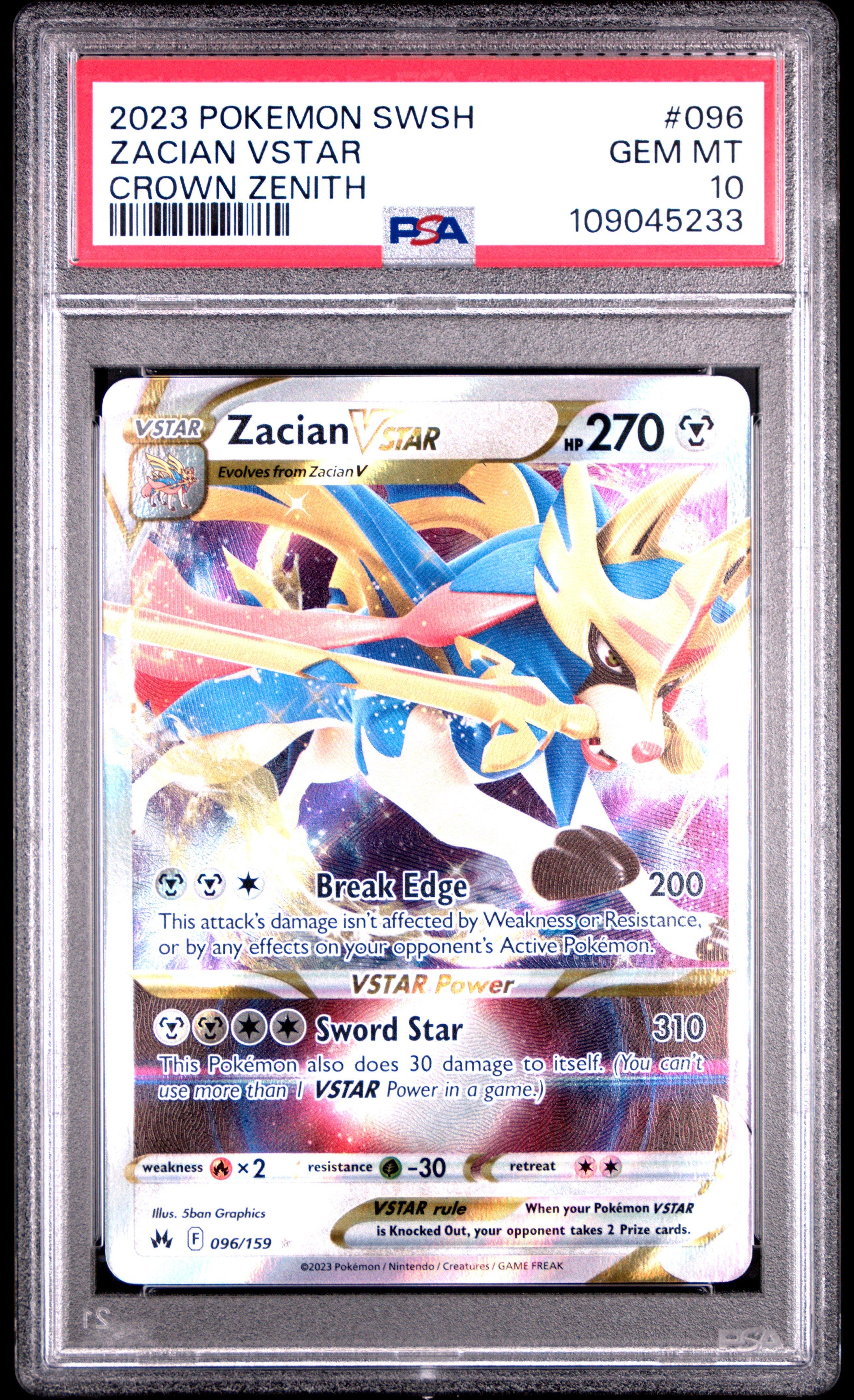 2023 Pokemon Sword And Shield Crown Zenith 096 Zacian Vstar PSA 10