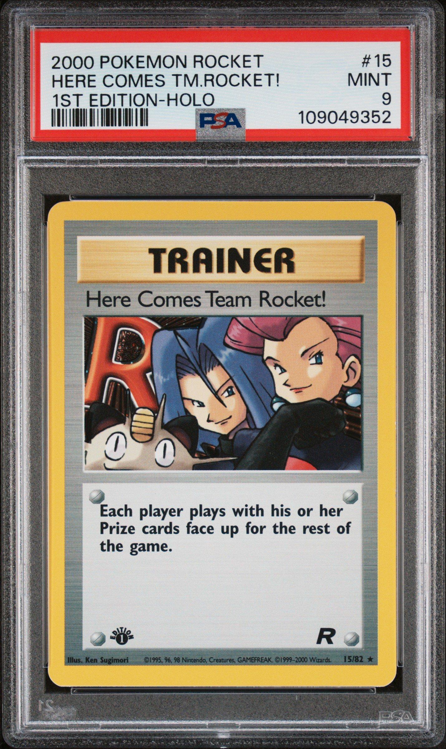 2000 Pokemon Rocket 15 Here Comes Team Rocket!-holo 1st Edition PSA