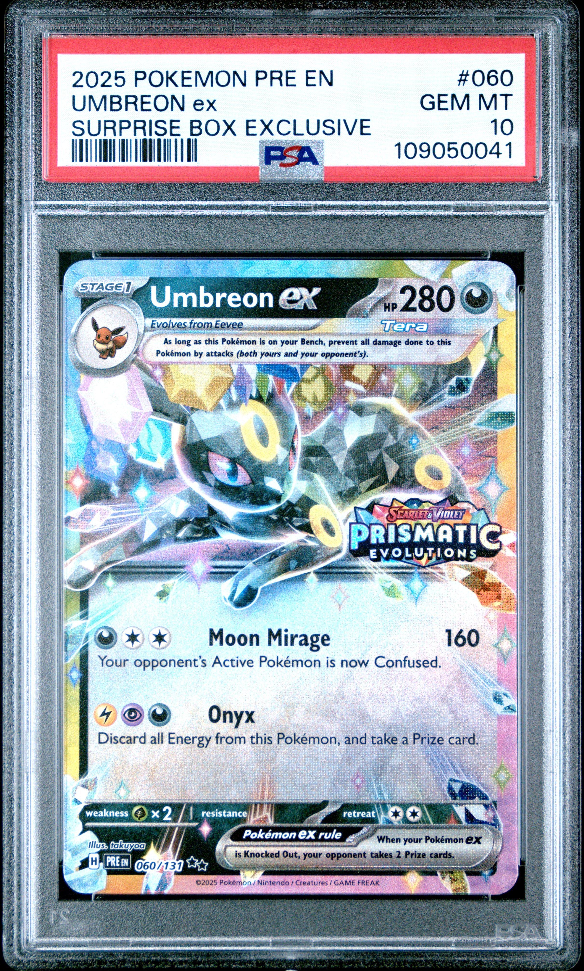2025 Pokemon Pre En-prismatic Evolutions 060 Umbreon Ex Surprise