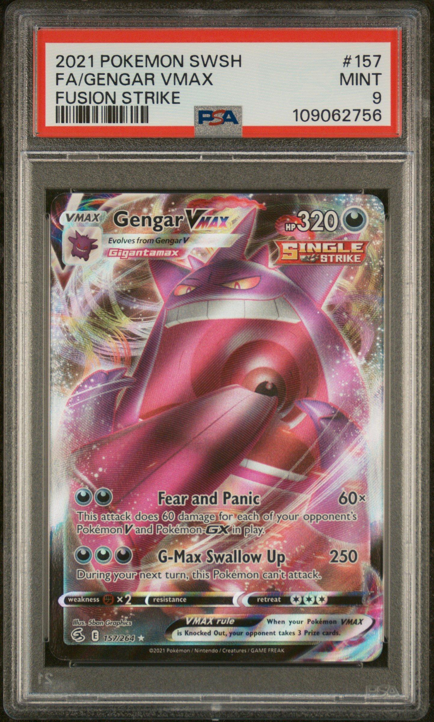 2021 Pokemon Sword & Shield Fusion Strike 157 Full Art/gengar Vmax PSA 9  Graded Card | GameStop