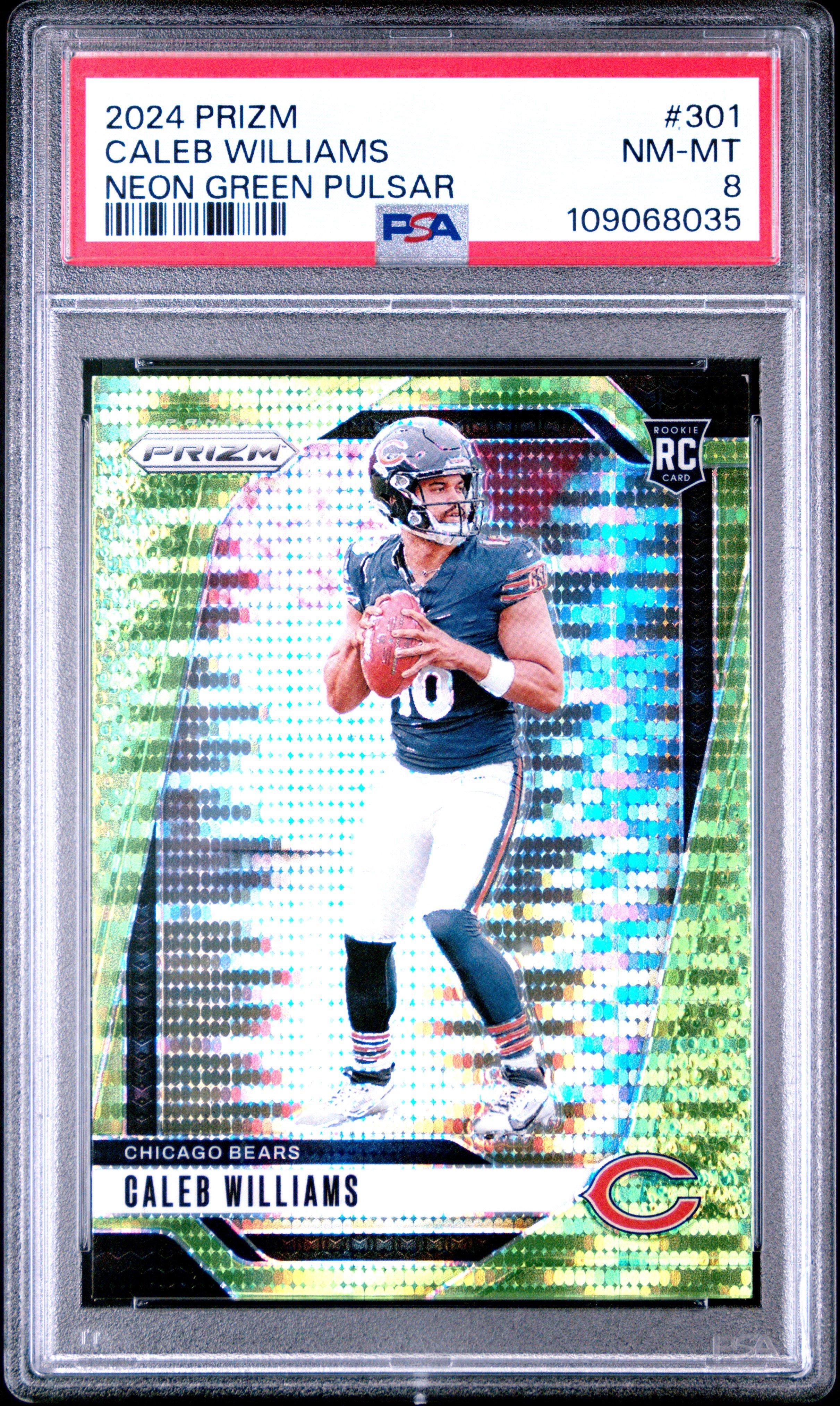 2024 Panini Prizm 301 Caleb Williams Neon Green Pulsar PSA