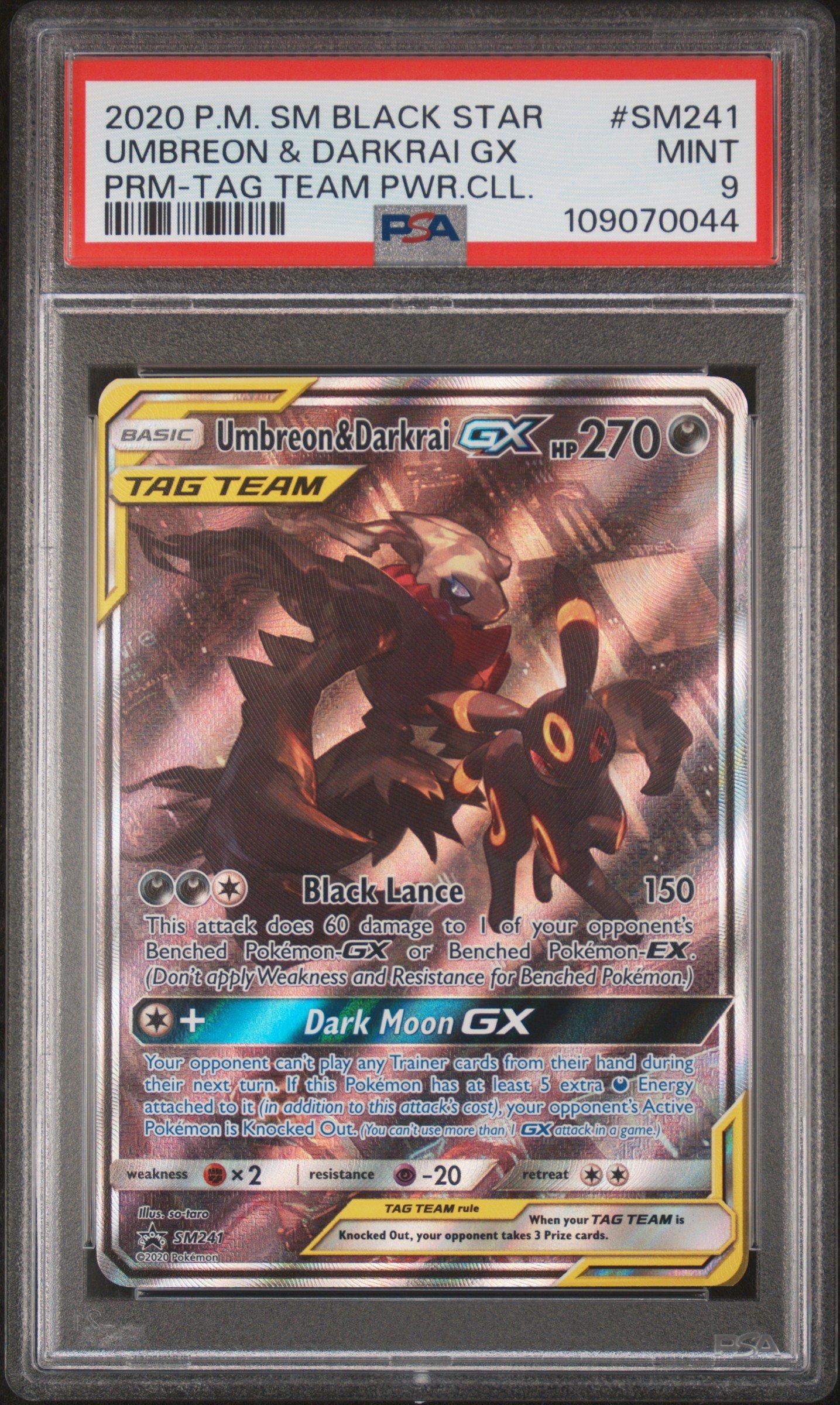 2020 Pokemon Sm Black Star Promo Sm241 Umbreon & Darkrai Gx Tag