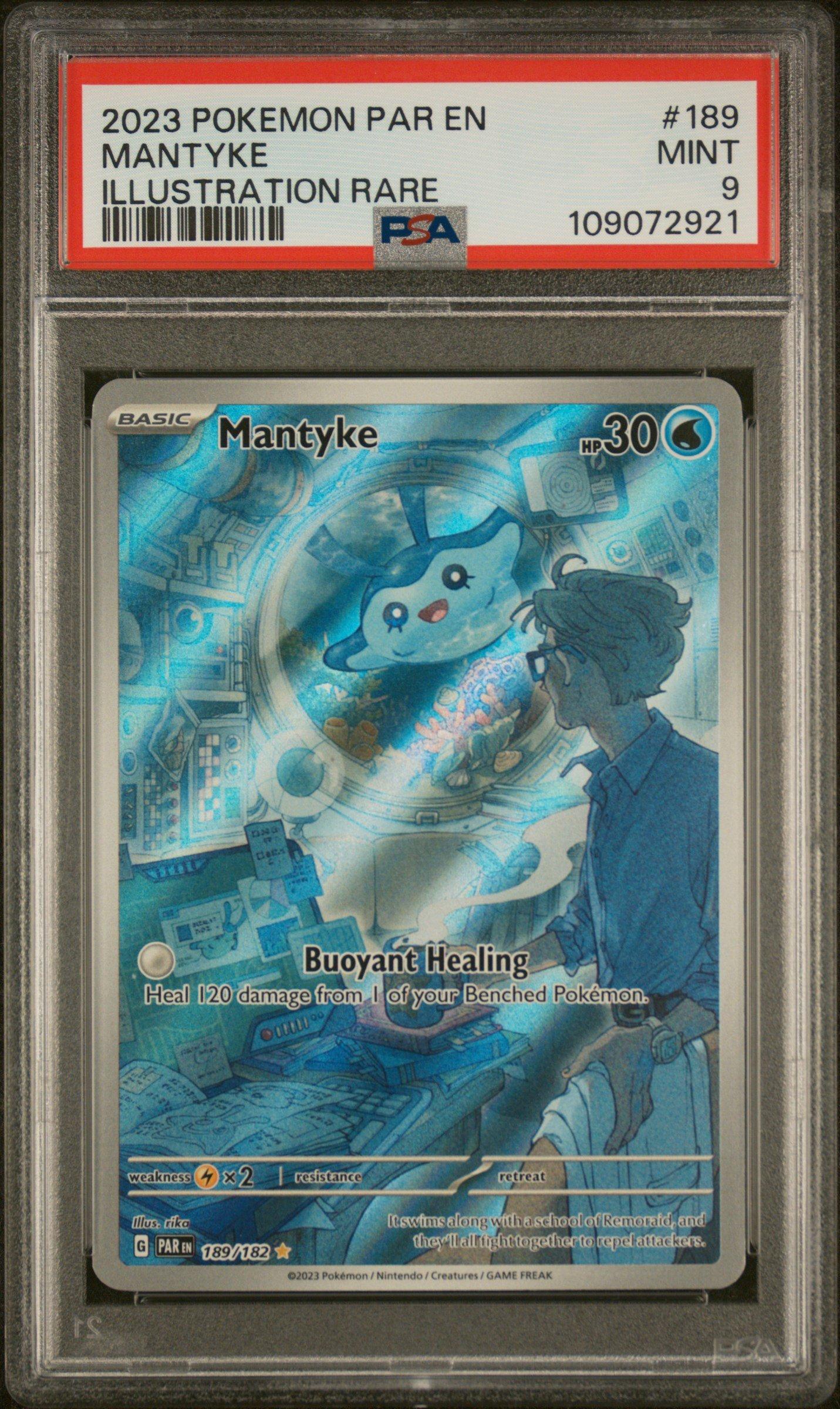 2023 Pokemon Par En-paradox Rift 189 Mantyke Illustration Rare PSA