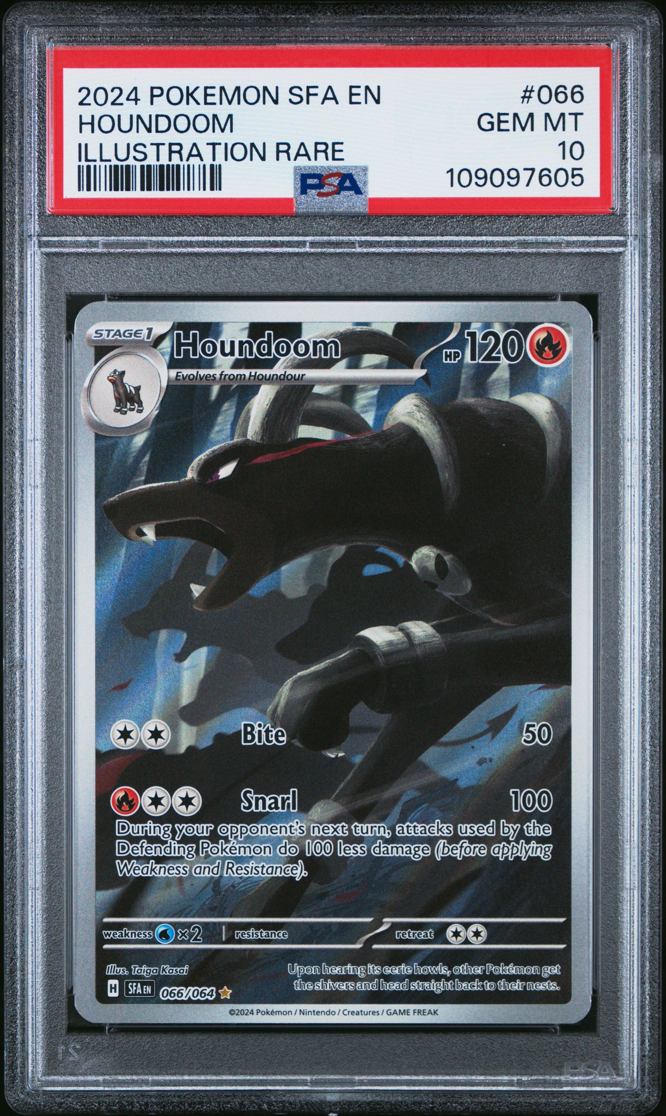 2024 Pokemon Sfa En-shrouded Fable 066 Houndoom Illustration Rare PSA