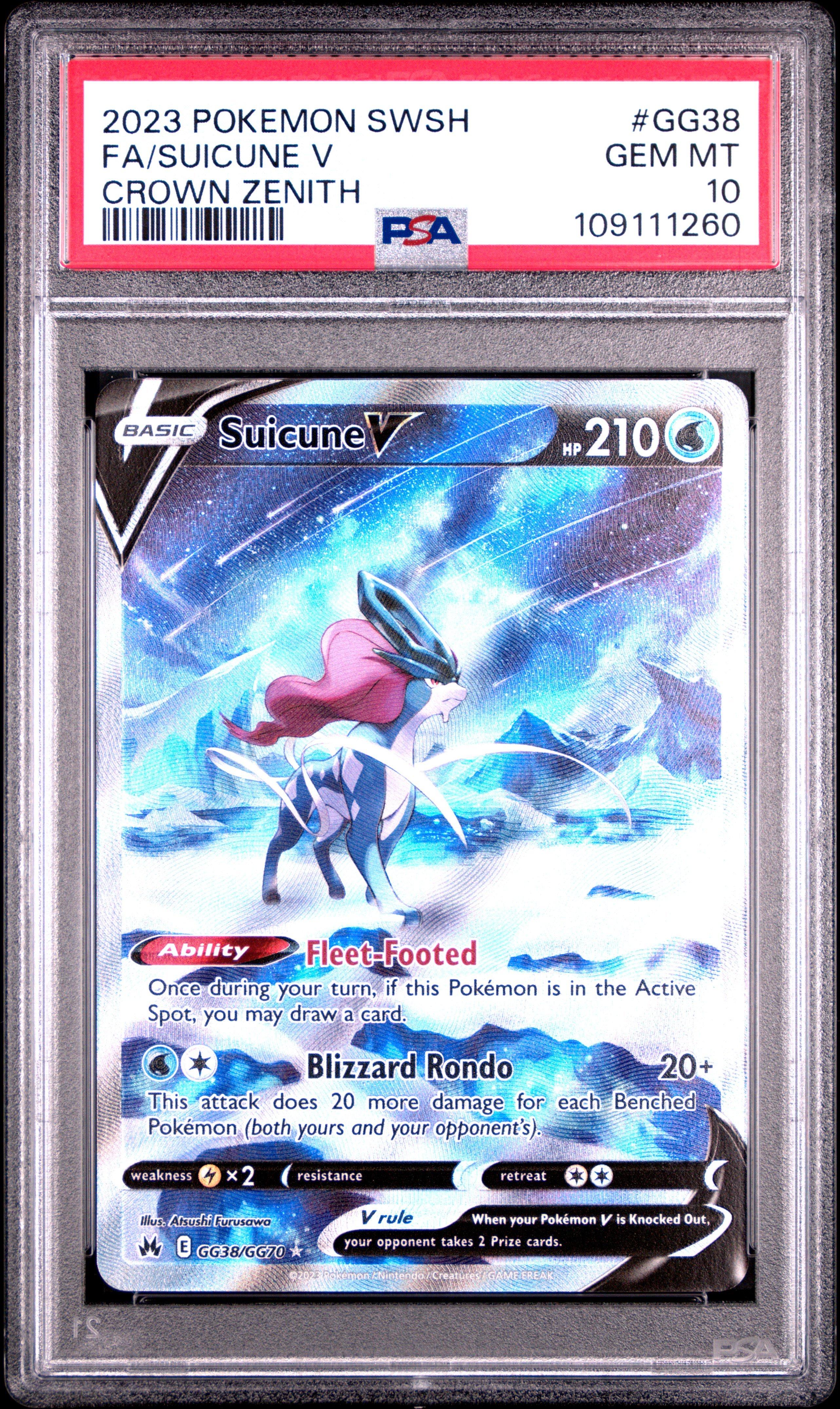 2023 Pokemon Sword And Shield Crown Zenith Gg38 Full Art/suicune V
