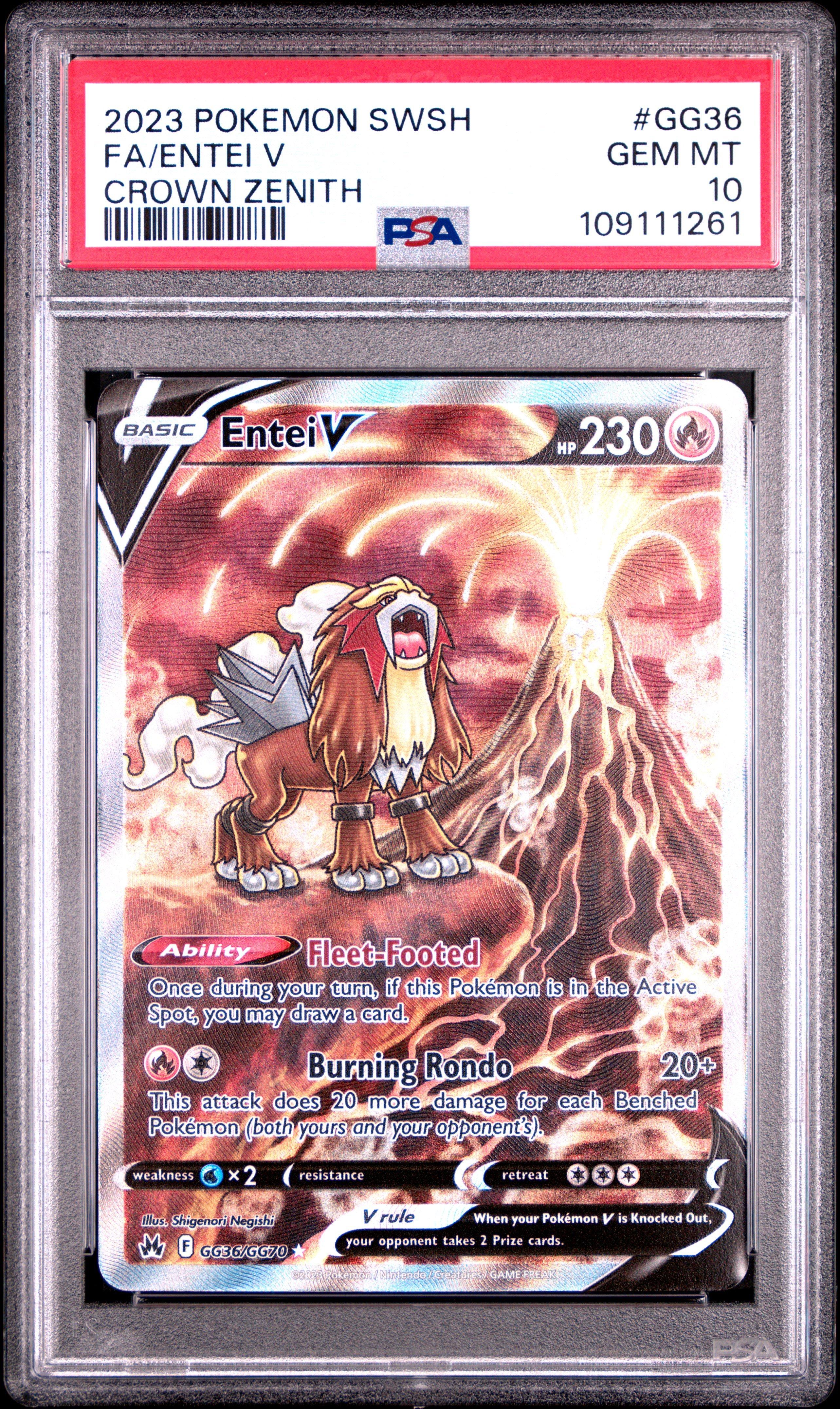entei v pokemon card PSA 10 #213 Vstar Universe Japanese  GorillaTCG oh in the story Sword & ShieldBrilliant Stars Entei