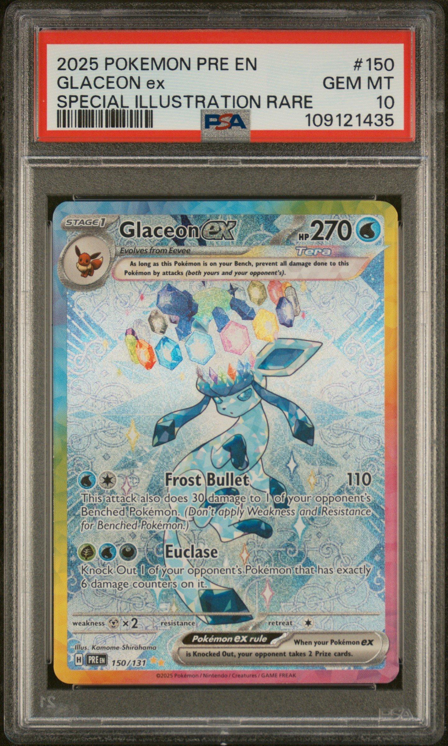 2025 Pokemon Pre En-prismatic Evolutions 150 Glaceon Ex Special