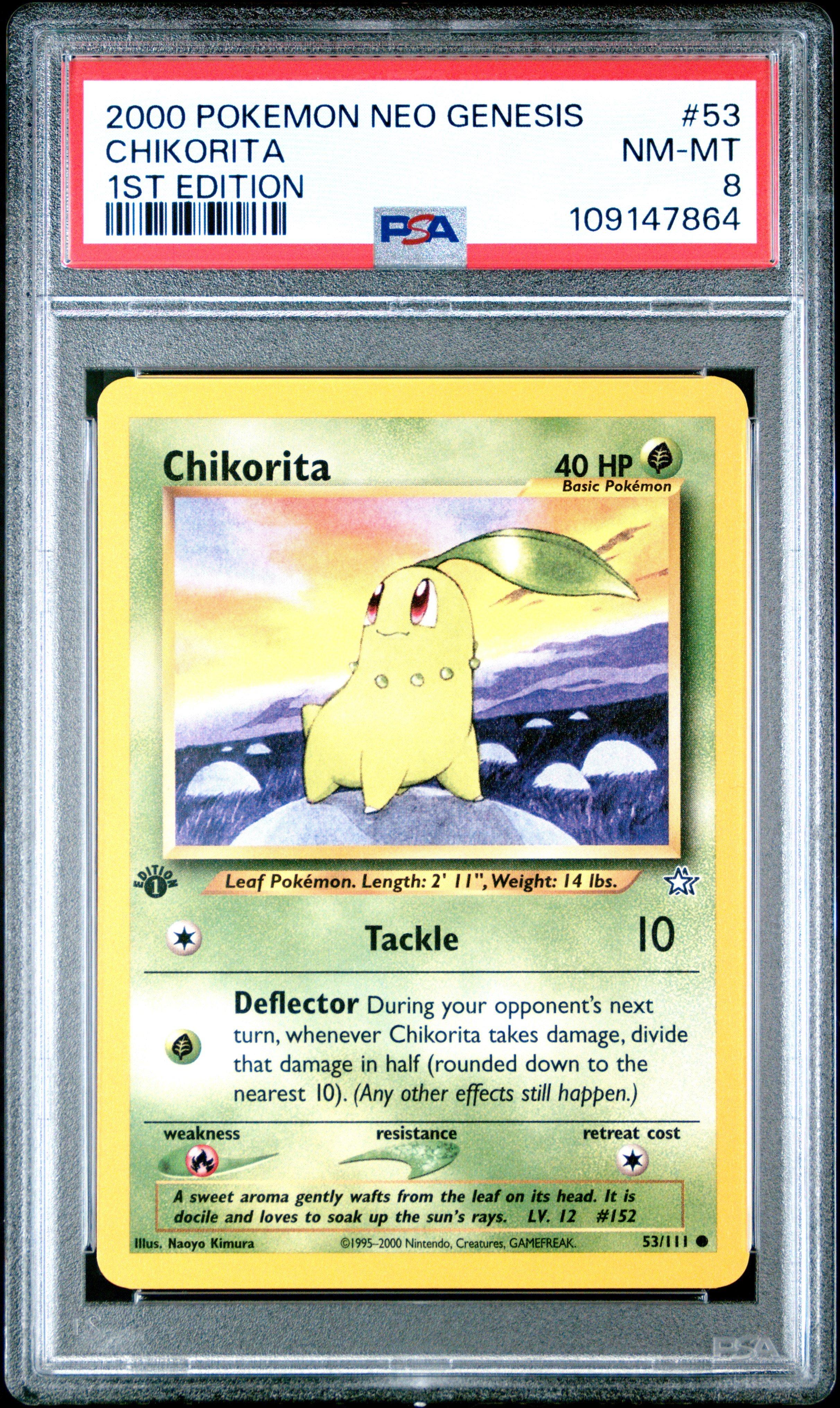 2000 Pokemon Neo Genesis 1st Edition Chikorita PSA