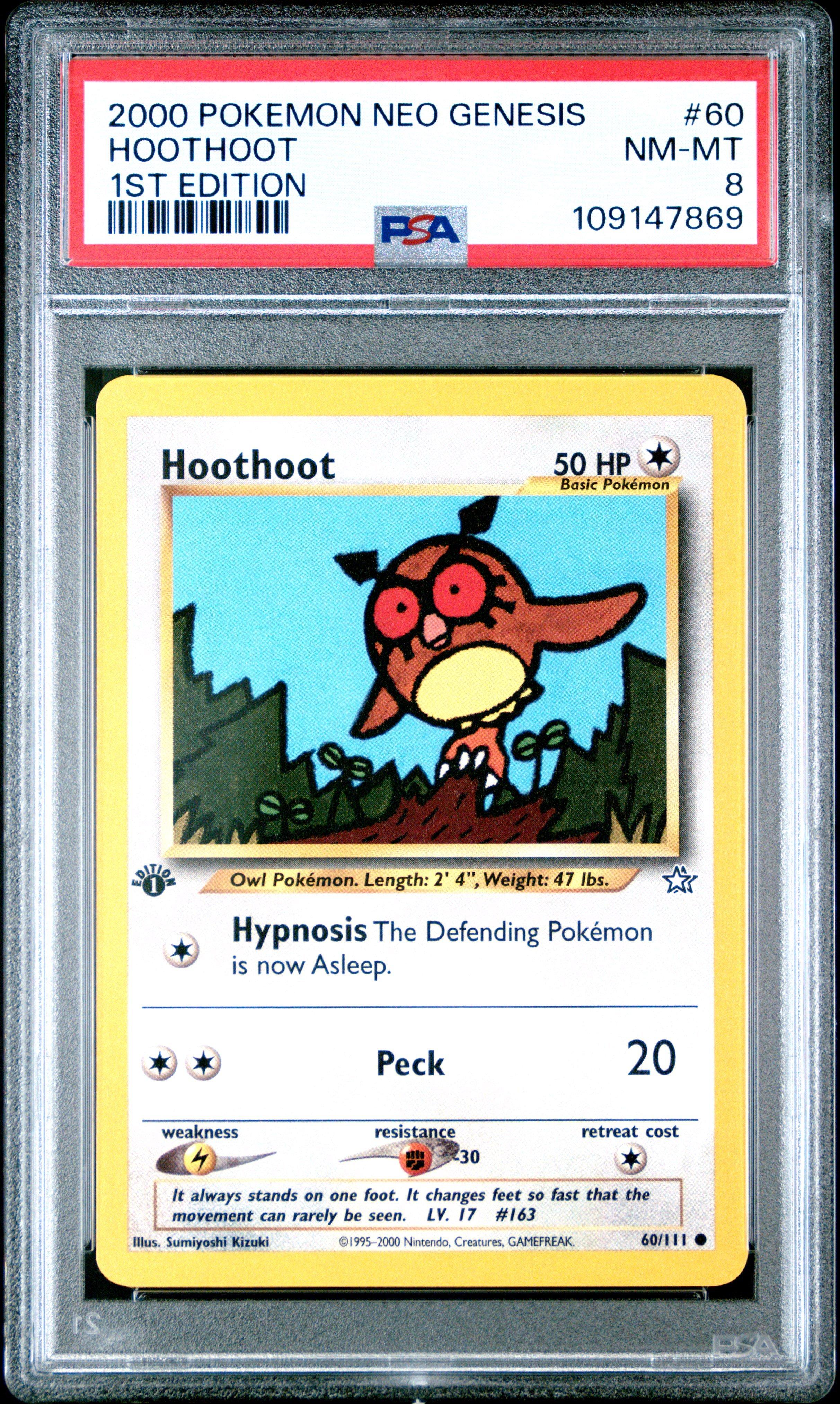 2000 Pokemon Neo Genesis 1st Edition 60 Hoothoot PSA