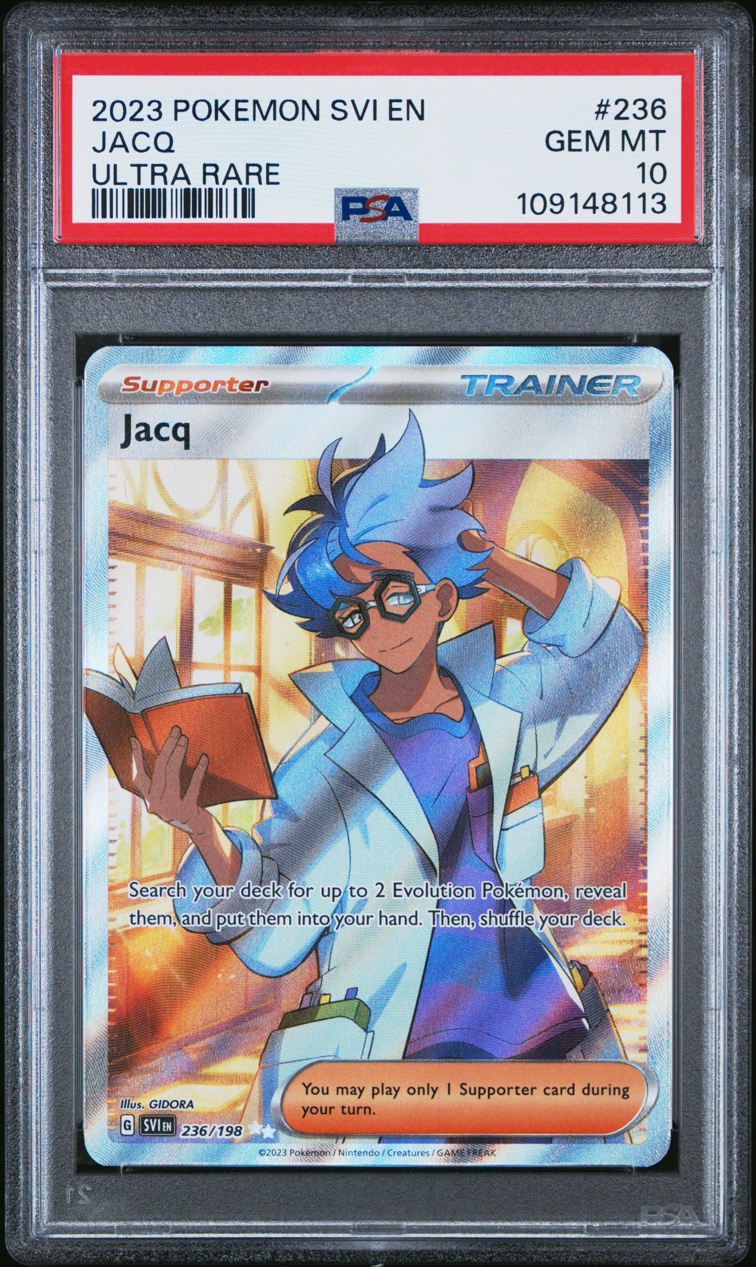 2023 Pokemon Svi En-scarlet & Violet 236 Jacq Ultra Rare PSA 10