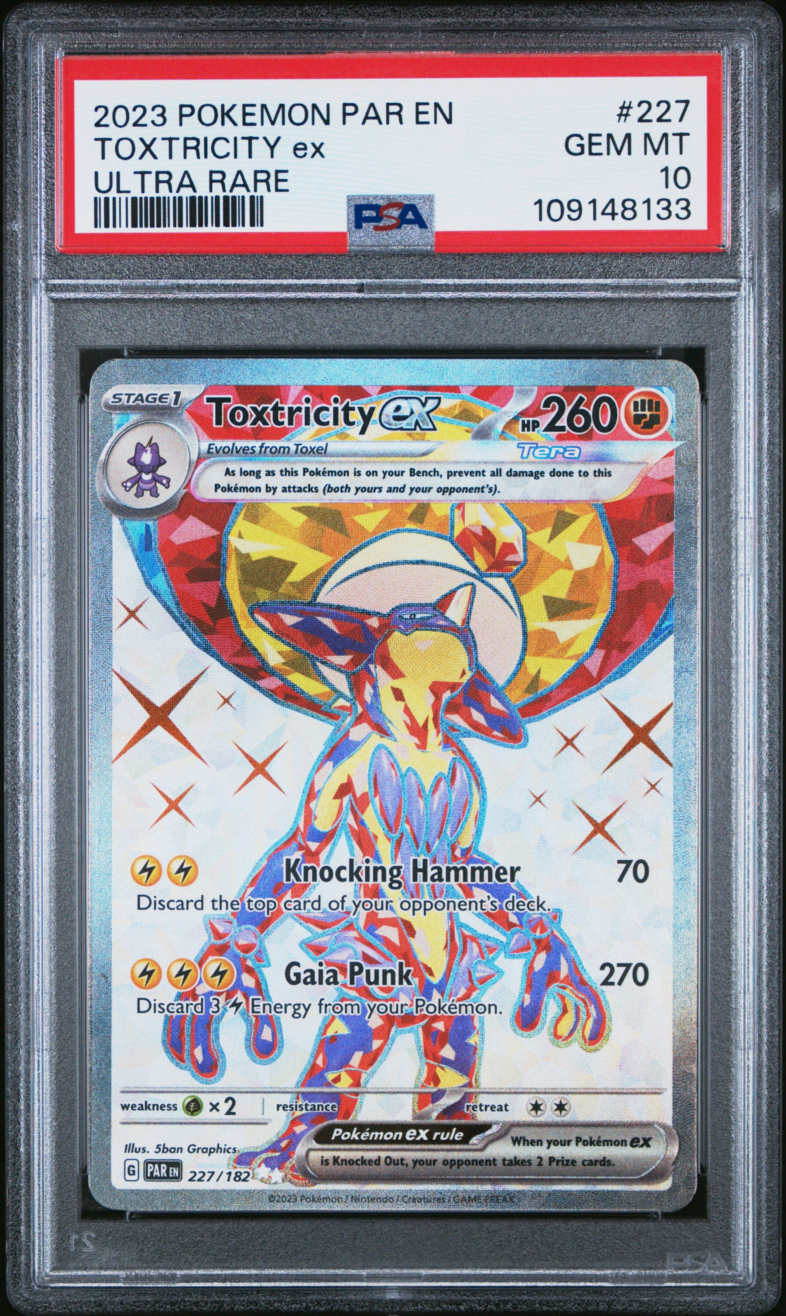 2023 Pokemon Par En-paradox Rift 227 Toxtricity Ex Ultra Rare PSA