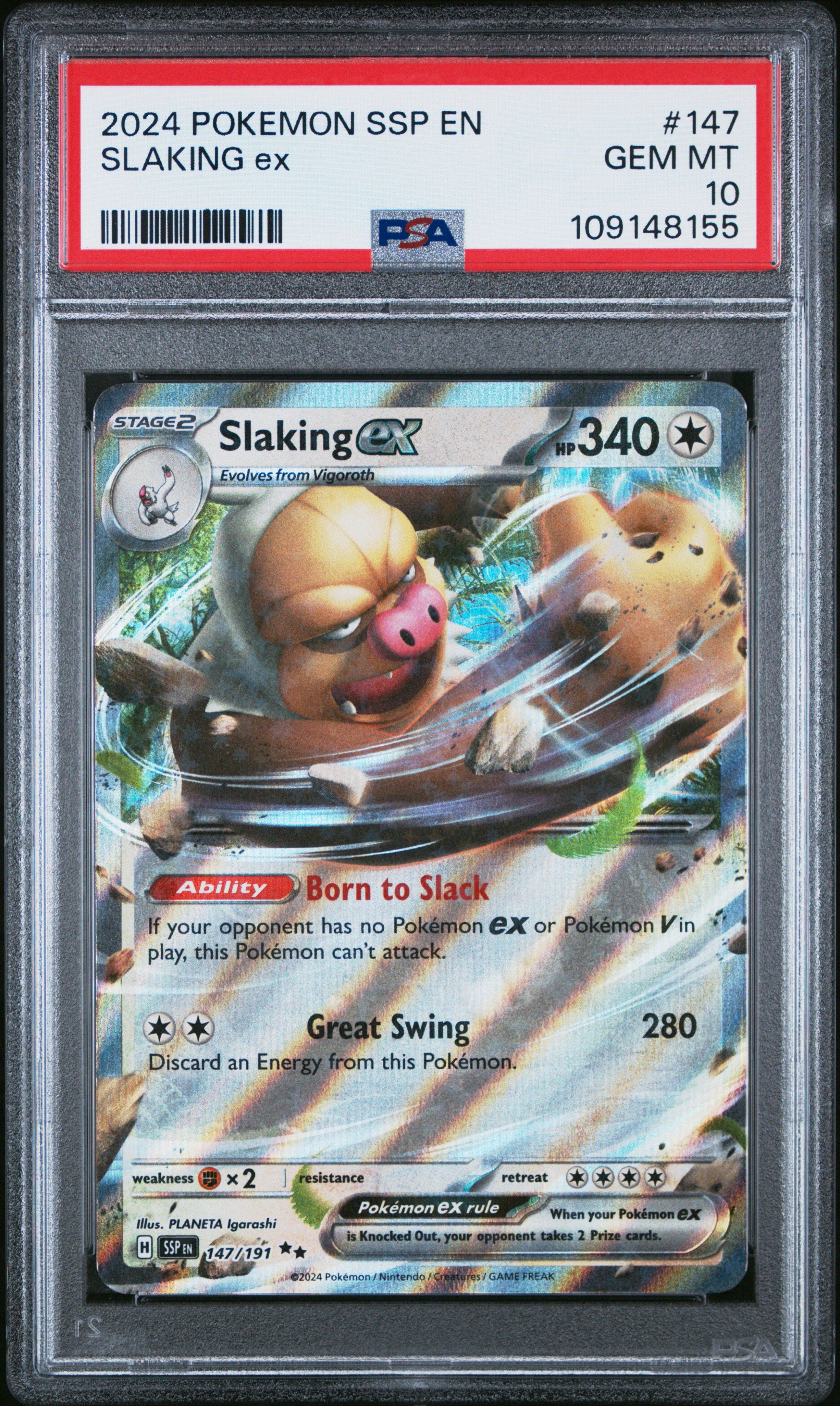 2024 Pokemon Ssp En-surging Sparks 147 Slaking Ex PSA