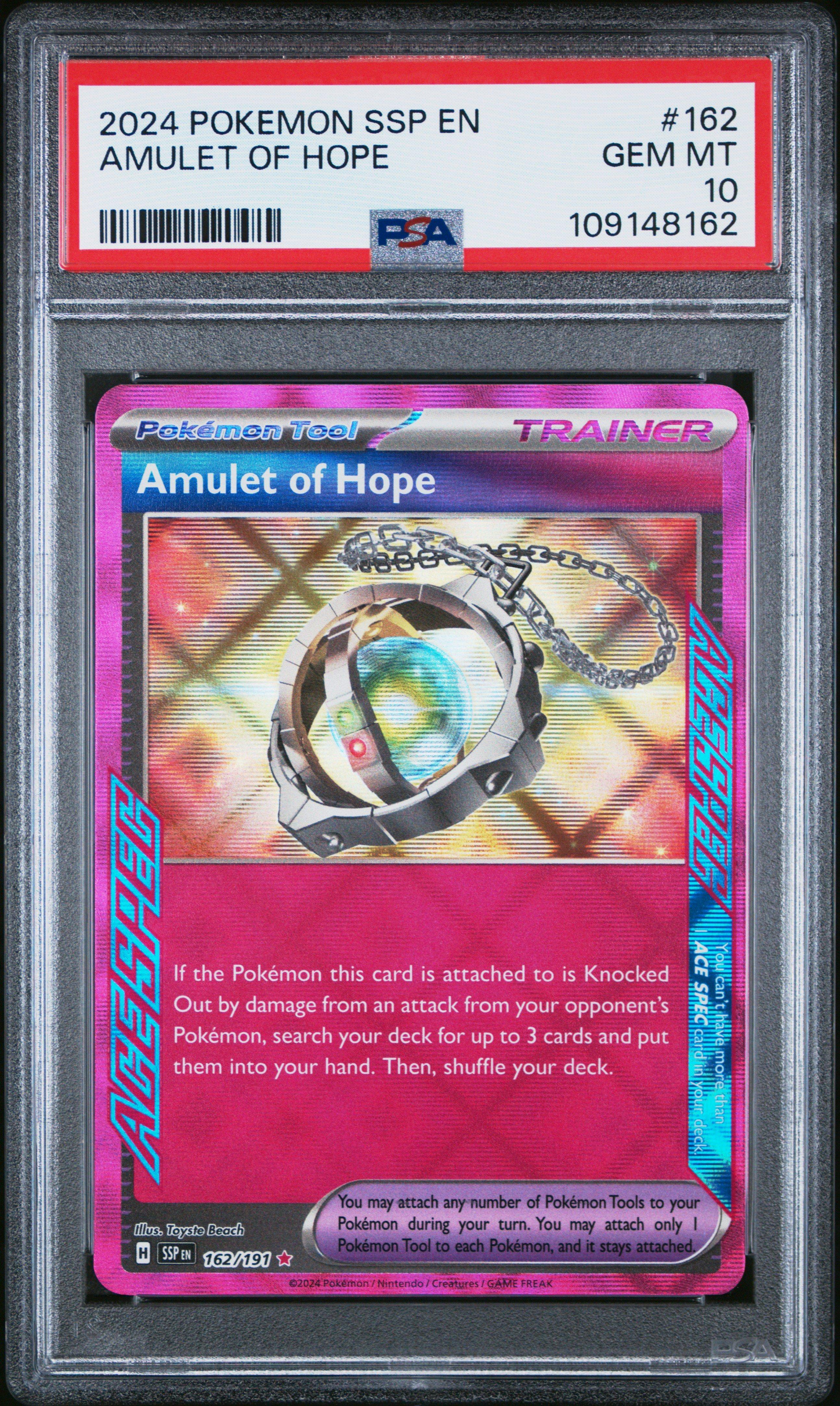 2024 Pokemon Ssp En-surging Sparks 162 Amulet Of Hope PSA 10