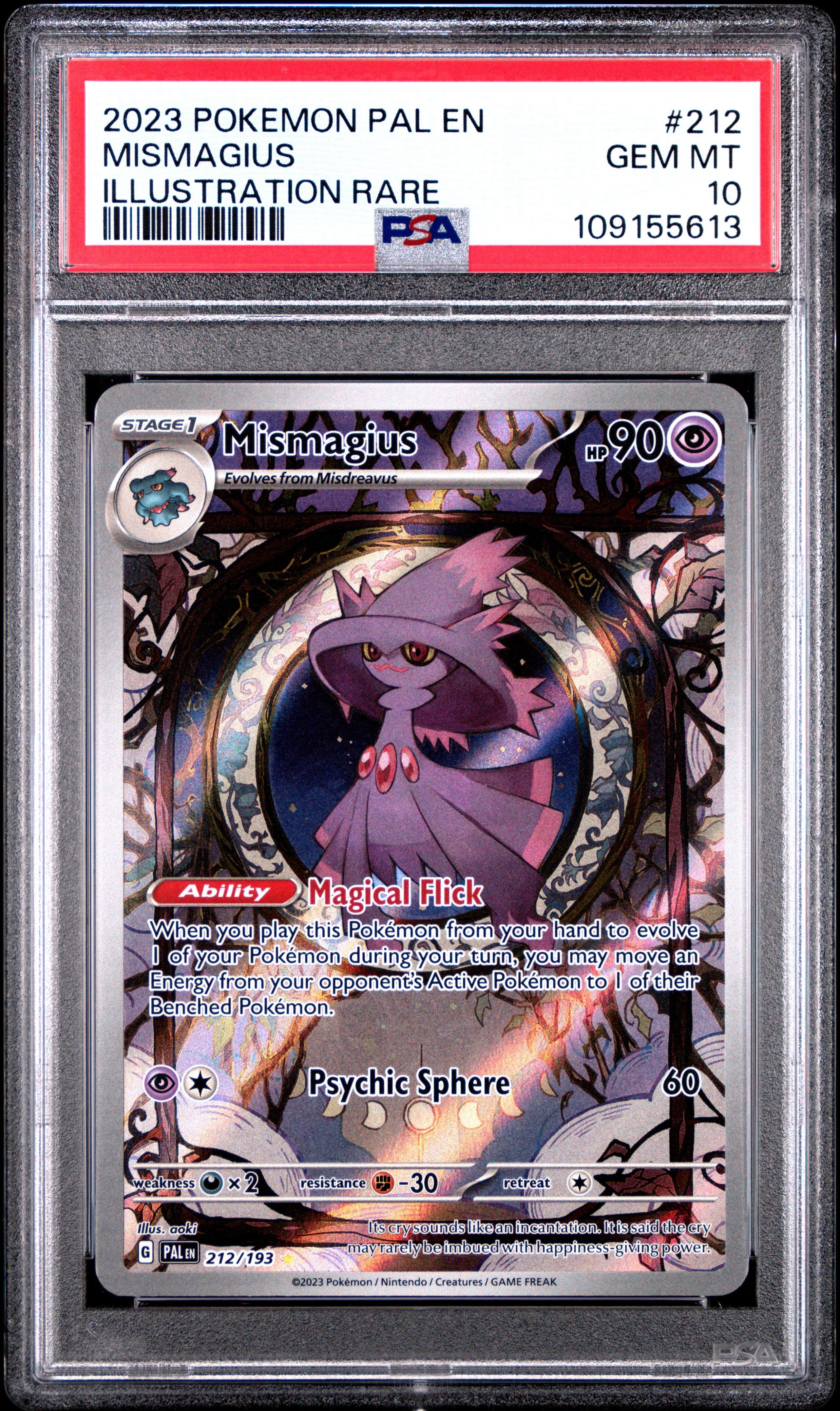 2023 Pokemon Pal En-paldea Evolved 212 Mismagius Illustration Rare PSA