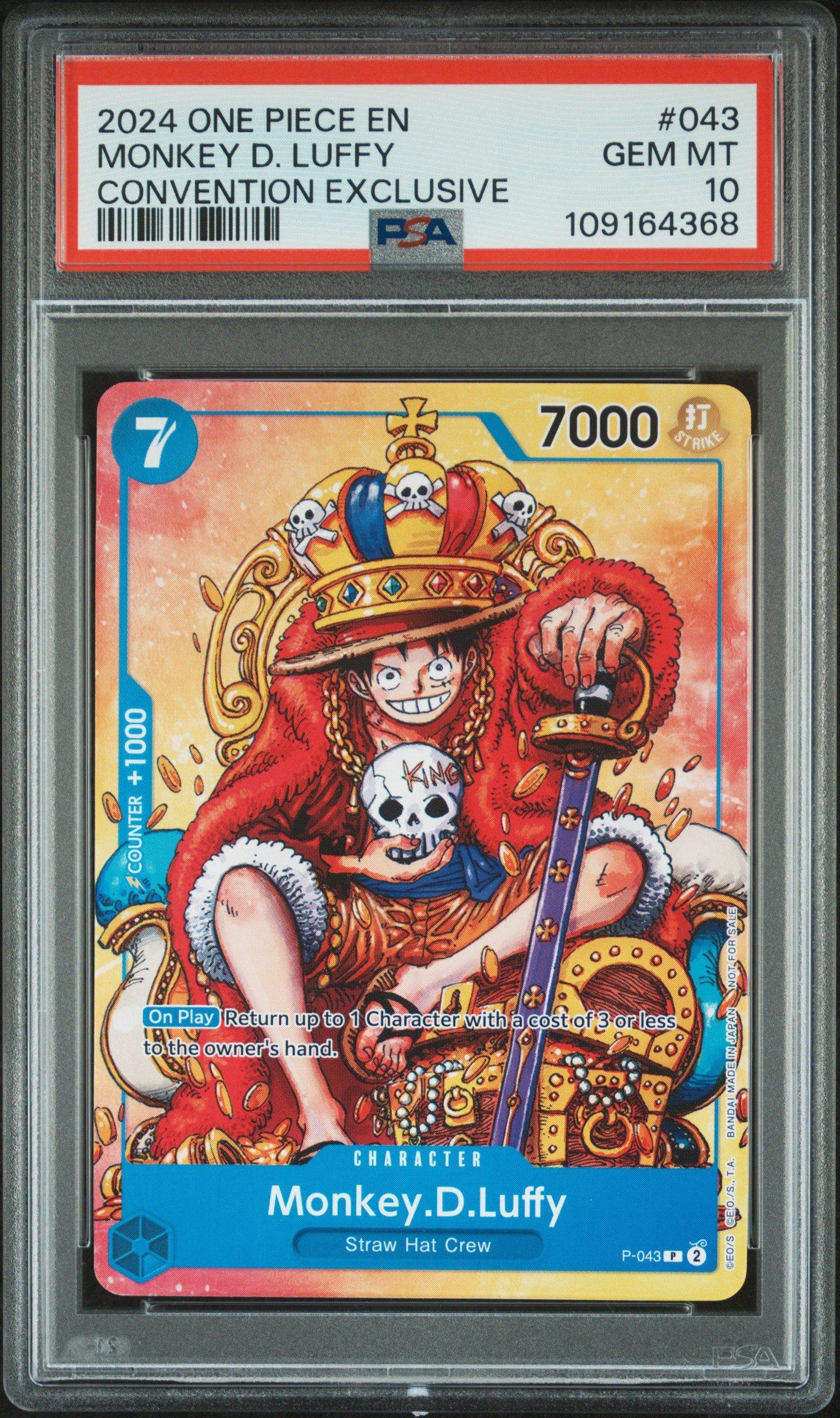 2024 One Piece Promos 043 Monkey D. Luffy Convention Exclusive PSA