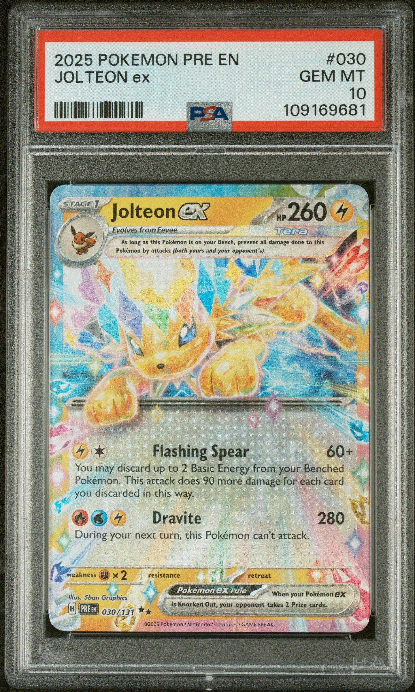 2025 Pokemon Pre En-prismatic Evolutions 030 Jolteon Ex PSA 10