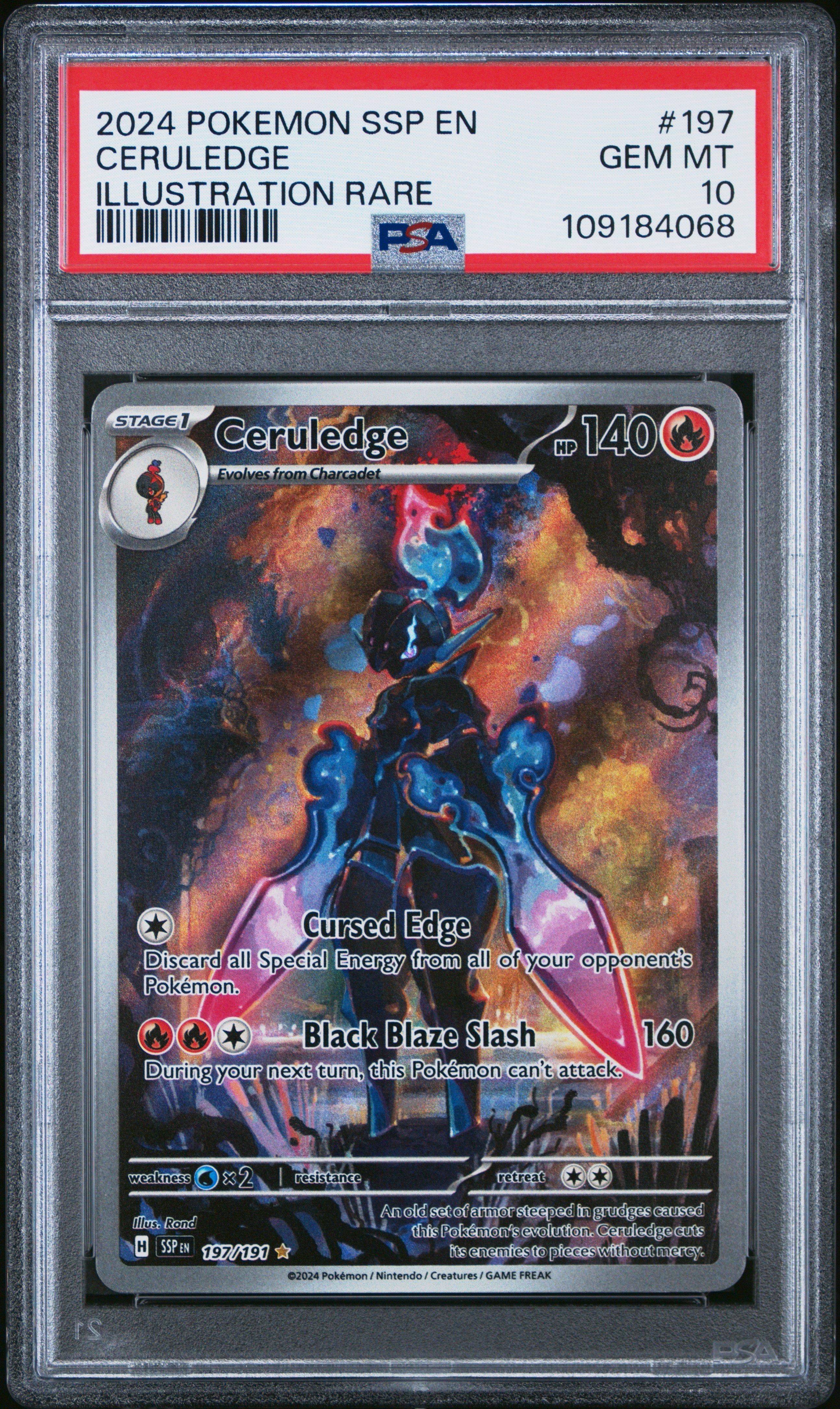 PSA10 2連番 ソウブレイズ CERULEDGE 230 & 070 2024 Pokemon Ssp En-surging Sparks 197 Ceruledge Illustration Rare