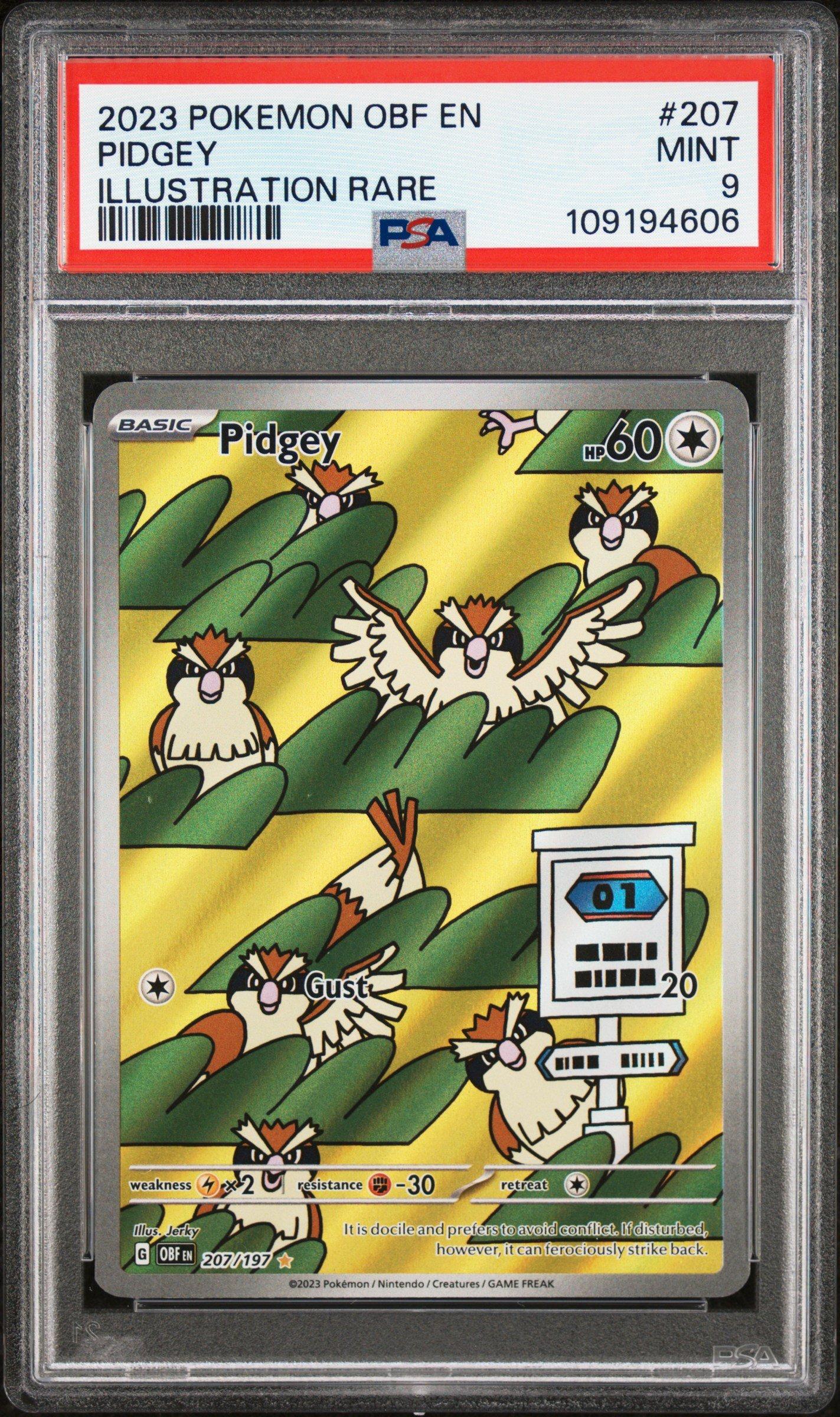 2023 Pokemon Obf En-obsidian Flames 207 Pidgey Illustration Rare PSA 9  Graded Card | GameStop