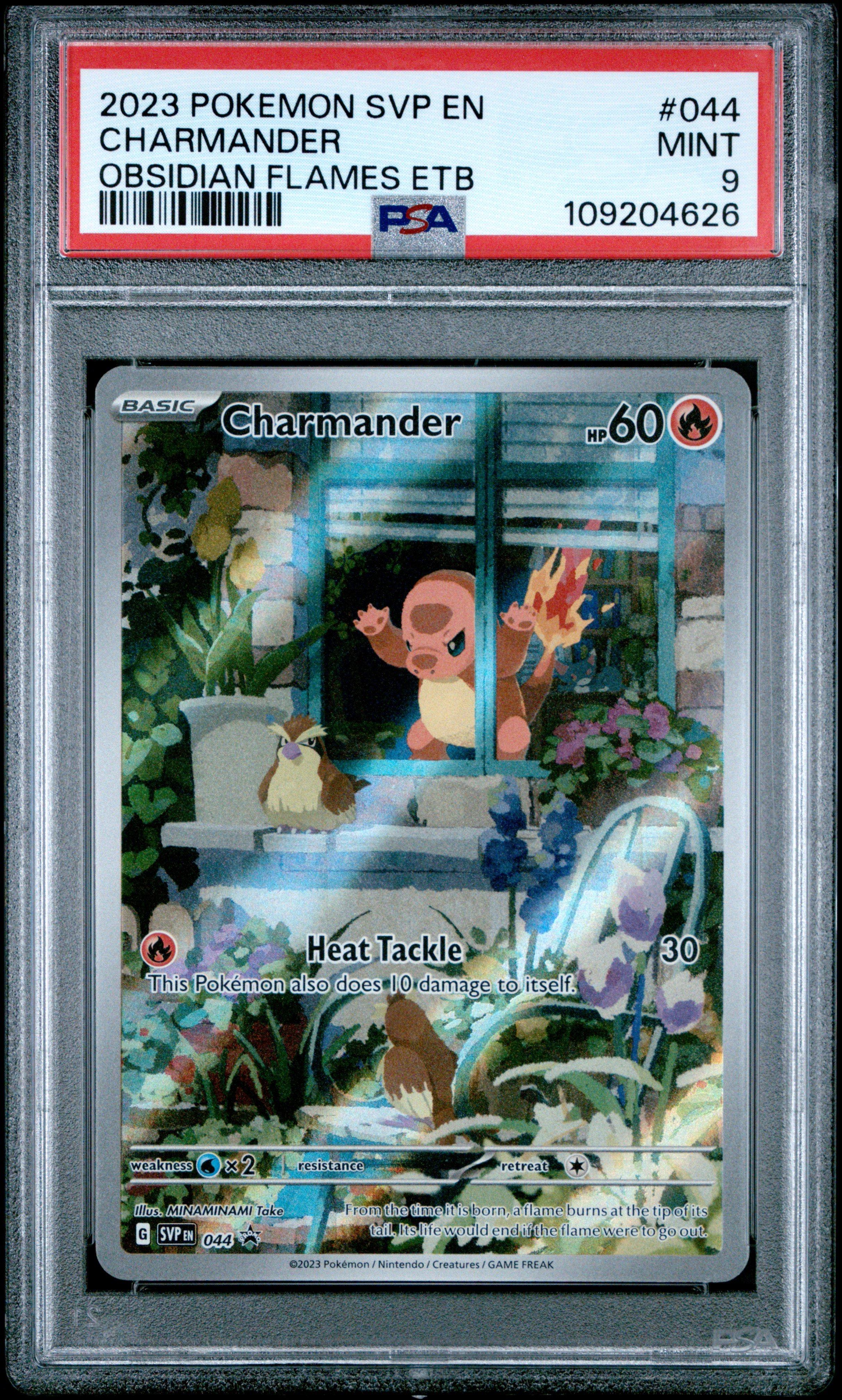 044 pokemon card Charmander #044 - Obsidian Flames Elite Trainer Box Black Star Promo RarityPromo Hit Points60 HP Fire Heat Tackle Michina Temple - 044/DPt-P -