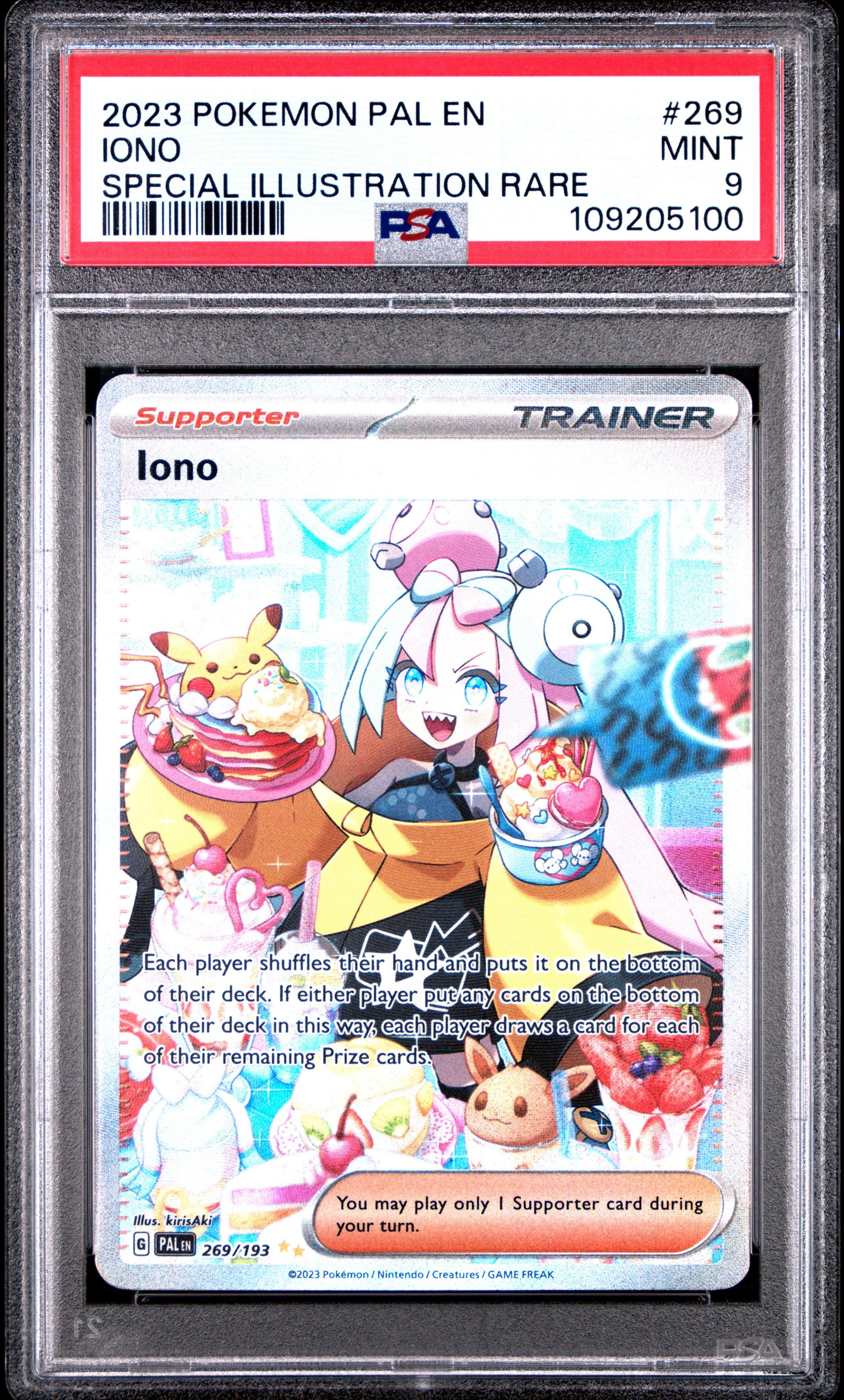iono rare card Pokemon Graded: 269/193 Paldea Evolved (2023) SIR Holo PSA 9  Double Infinity Gaming a deck box Pokmon TCG: Iono Premium Tournament