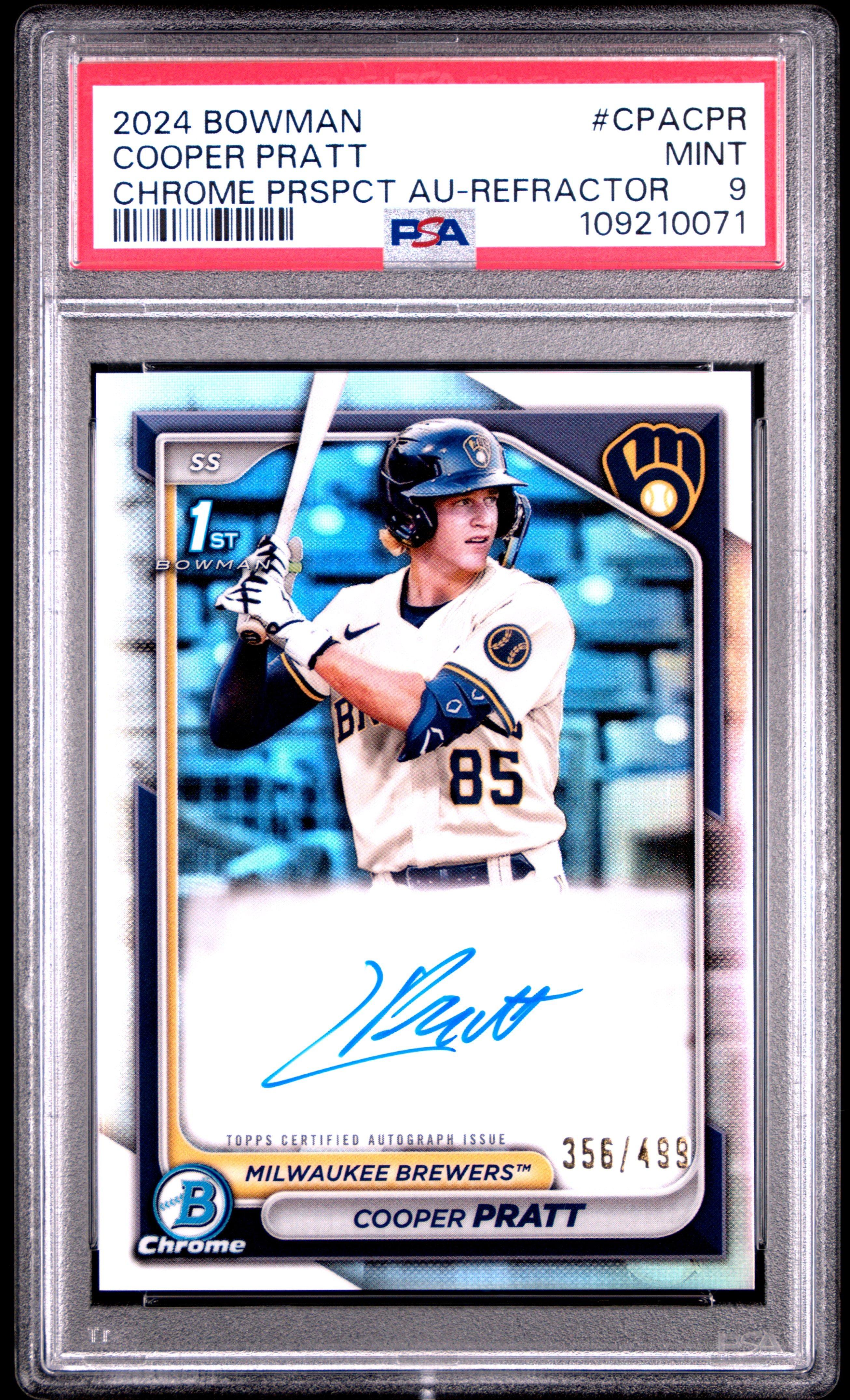 2024 Bowman Chrome Prospect Autographs Cpacpr Cooper Pratt Refractor PSA