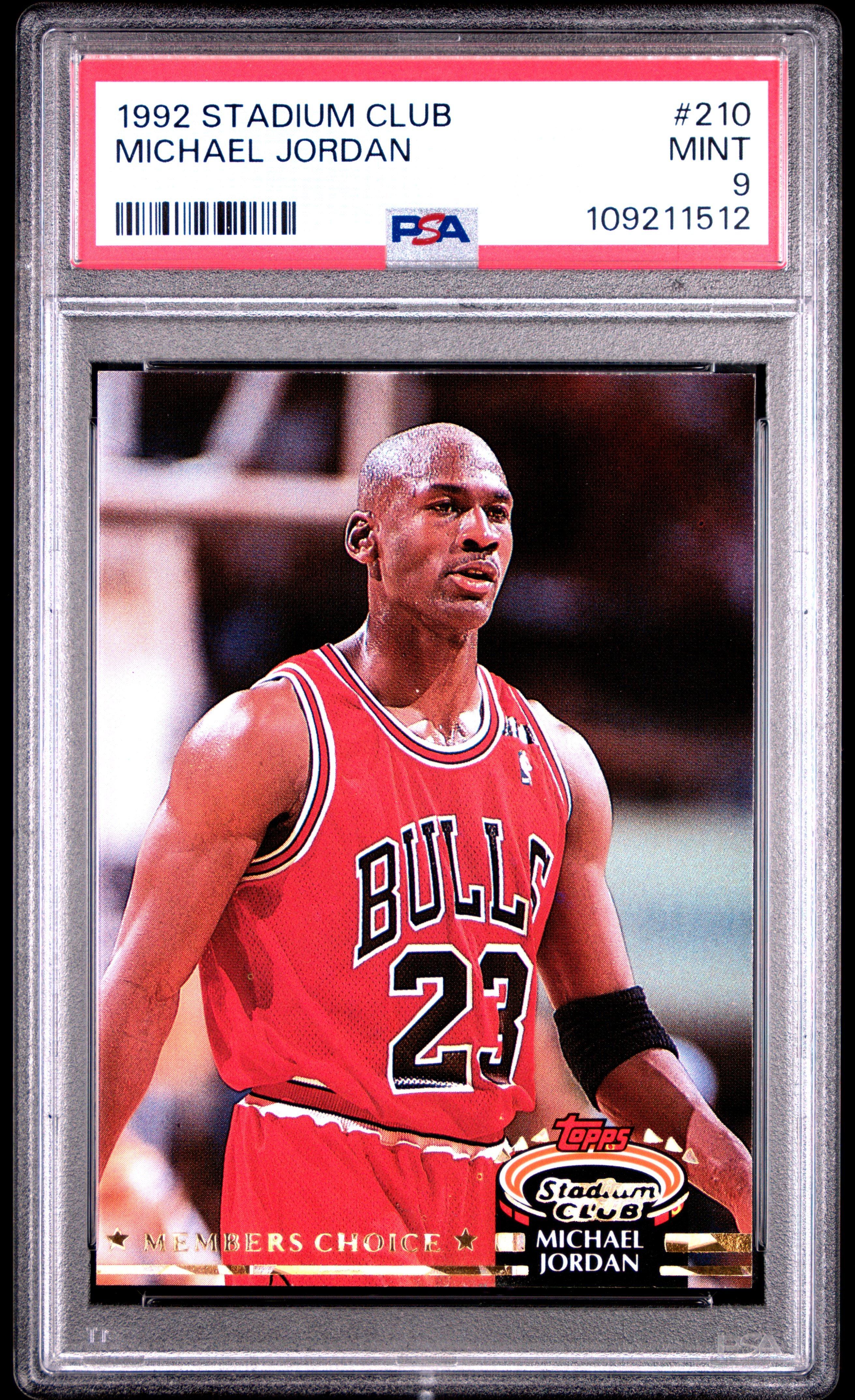 1992 Stadium Club 210 Michael Jordan PSA 9