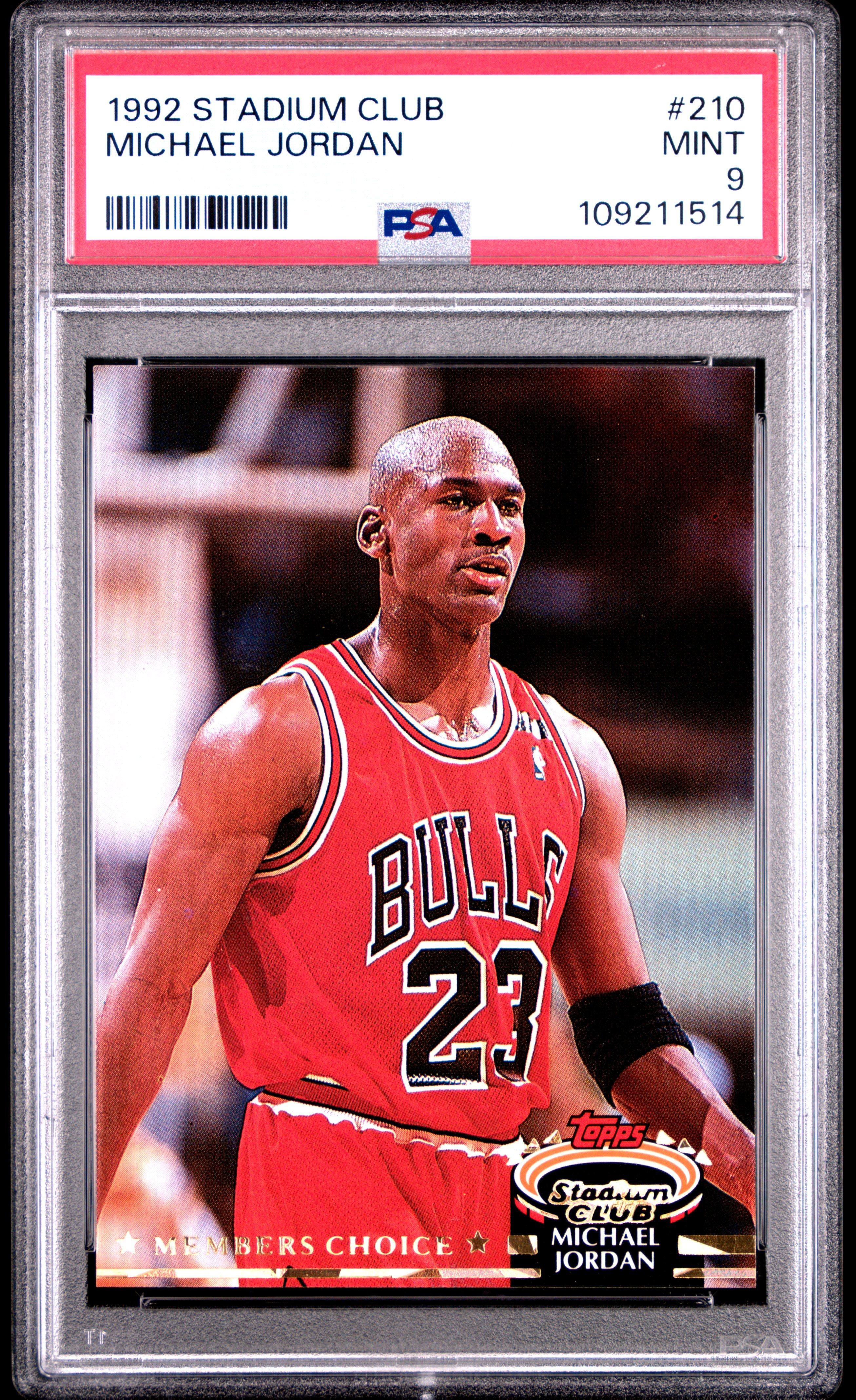 1992 Stadium Club 210 Michael Jordan PSA 9