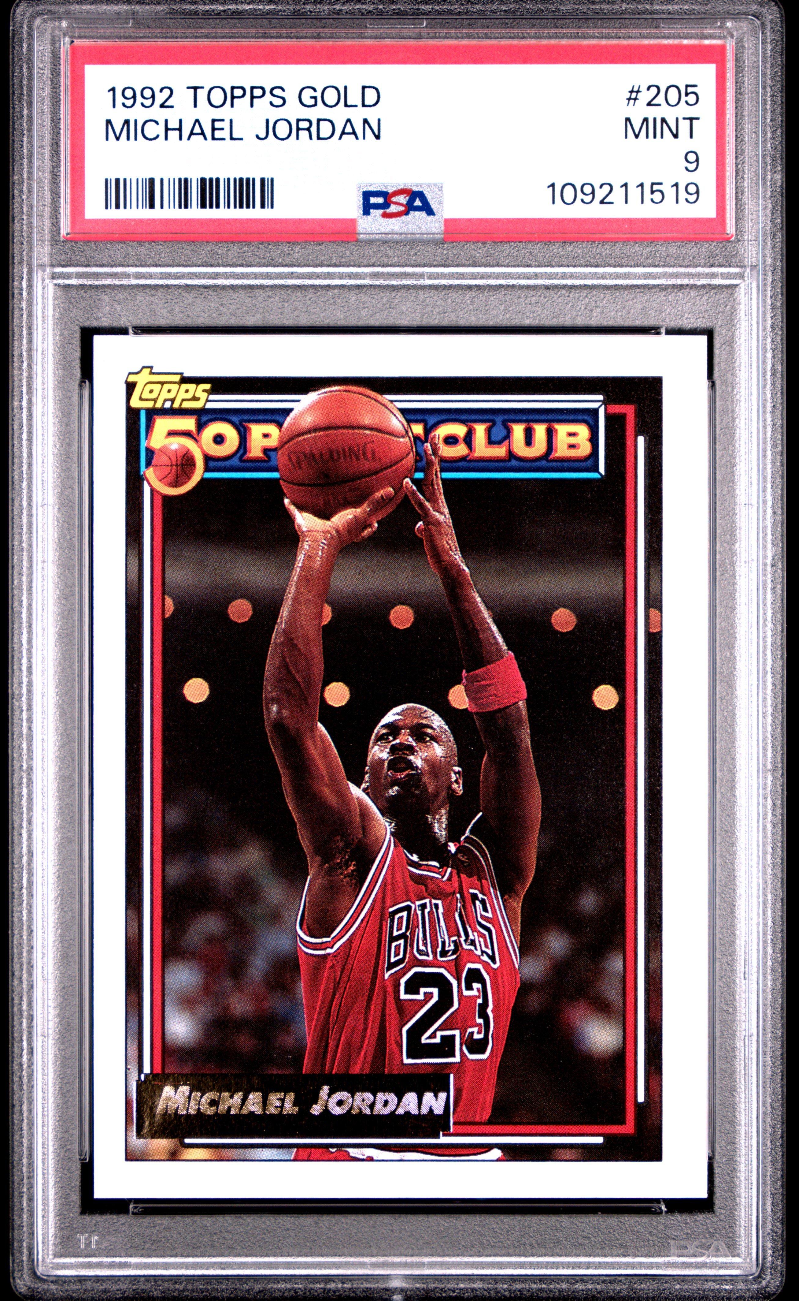 1992 Topps Gold 205 Michael Jordan PSA 9