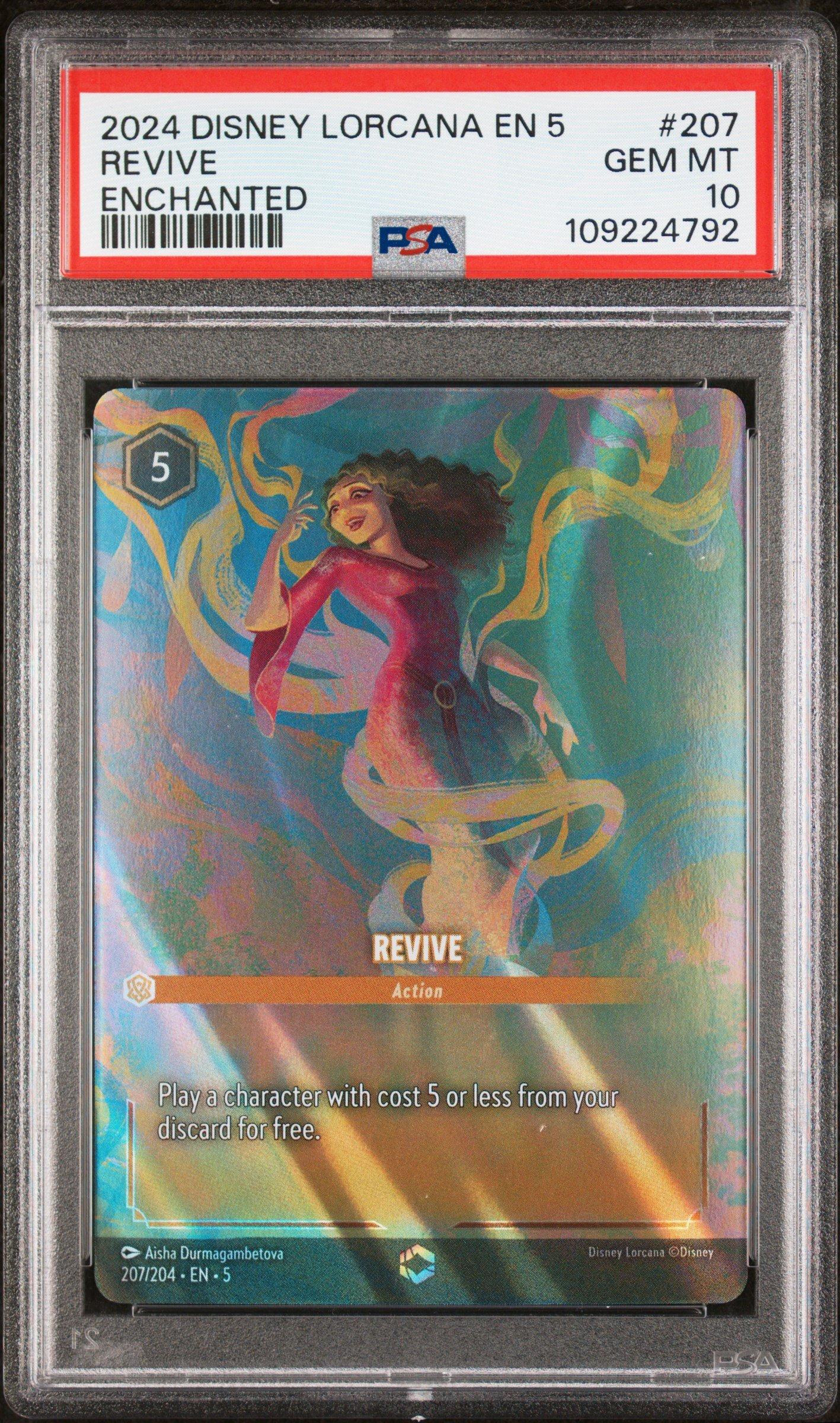 2024 Disney Lorcana En 5-shimmering Skies 207 Revive Enchanted PSA