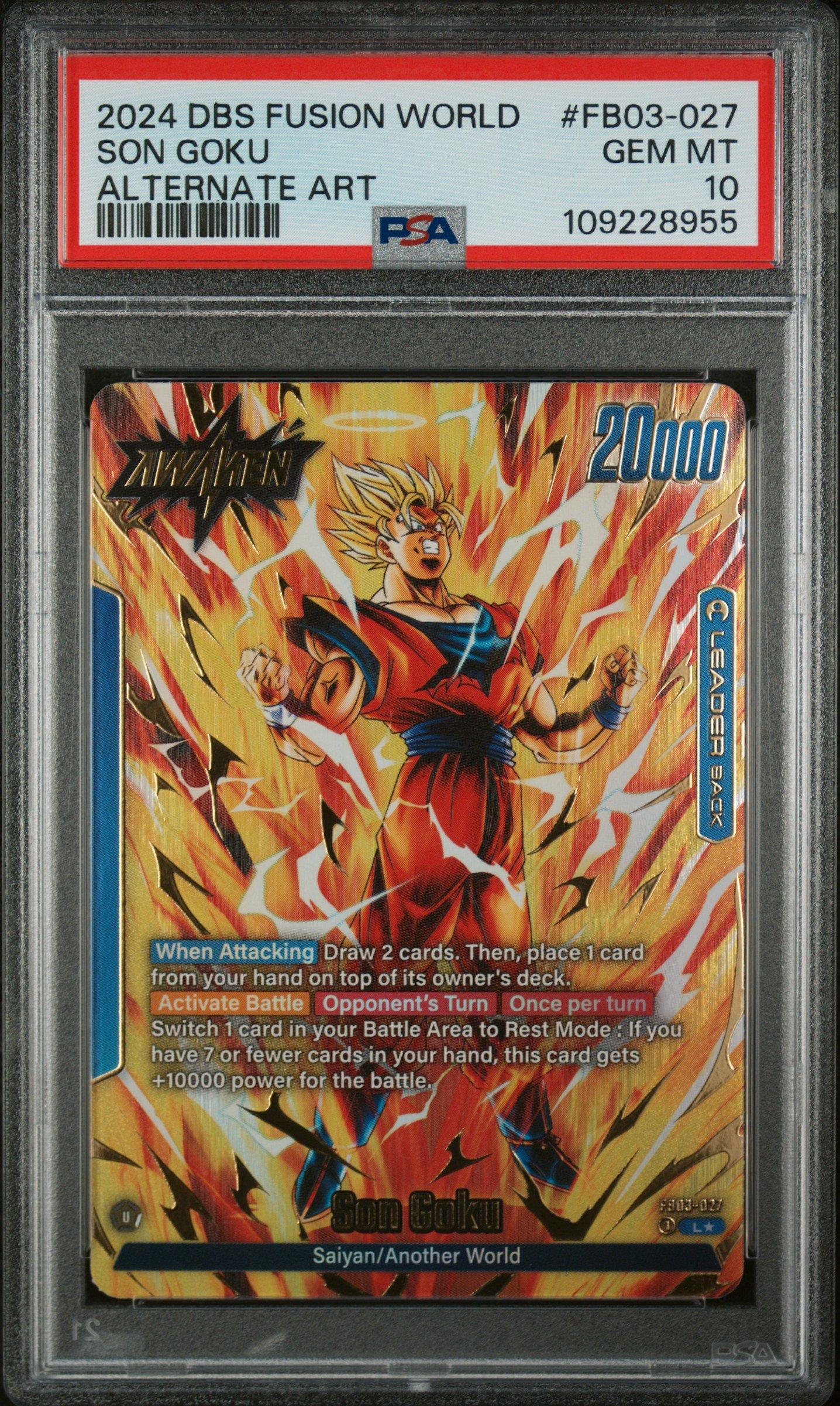2024 Dragon Ball Super Card Game Fusion World Raging Roar Fb03-027 Son Goku Alternate Art PSA 10