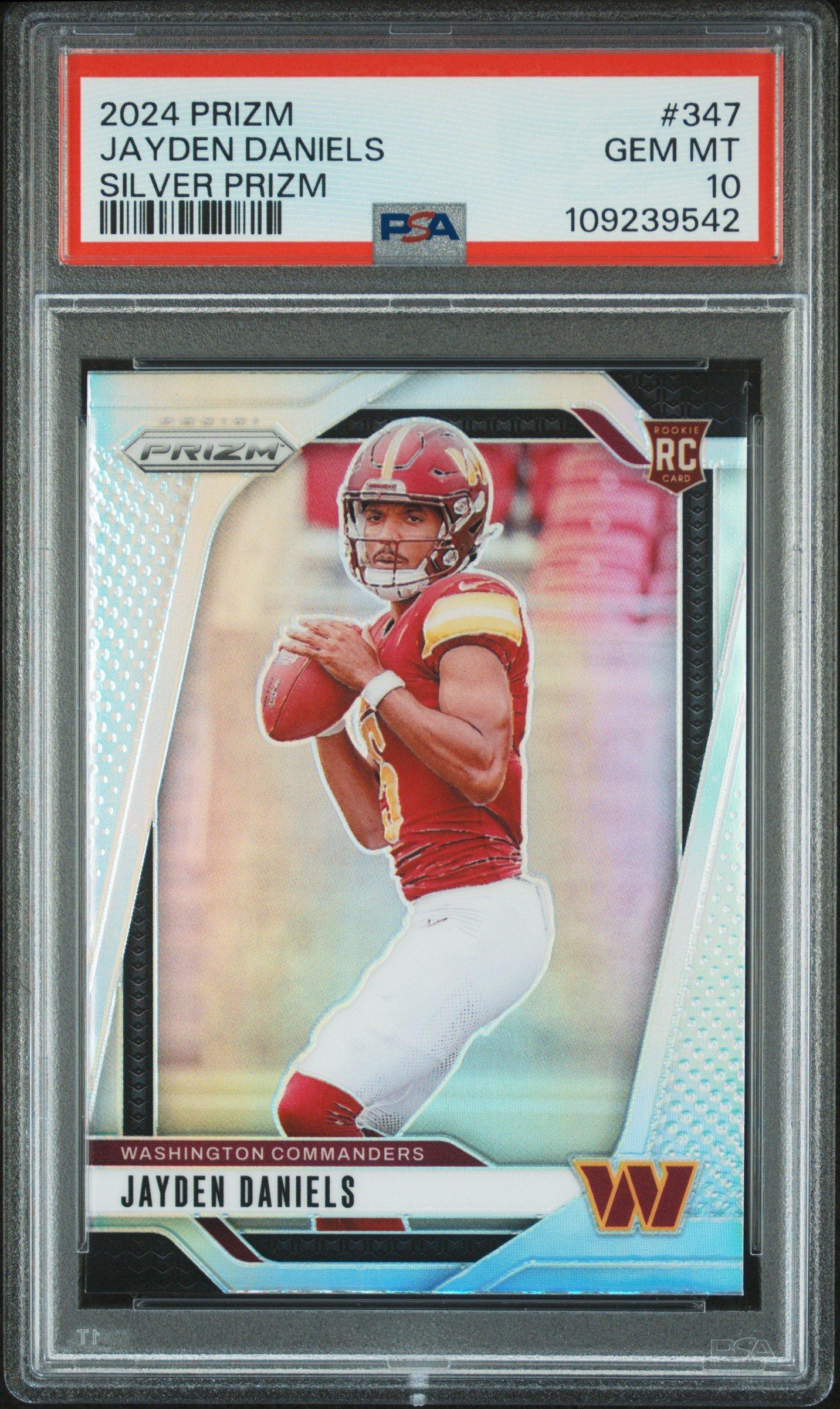 2024 Panini Prizm 347 Jayden Daniels Silver Prizm PSA 10