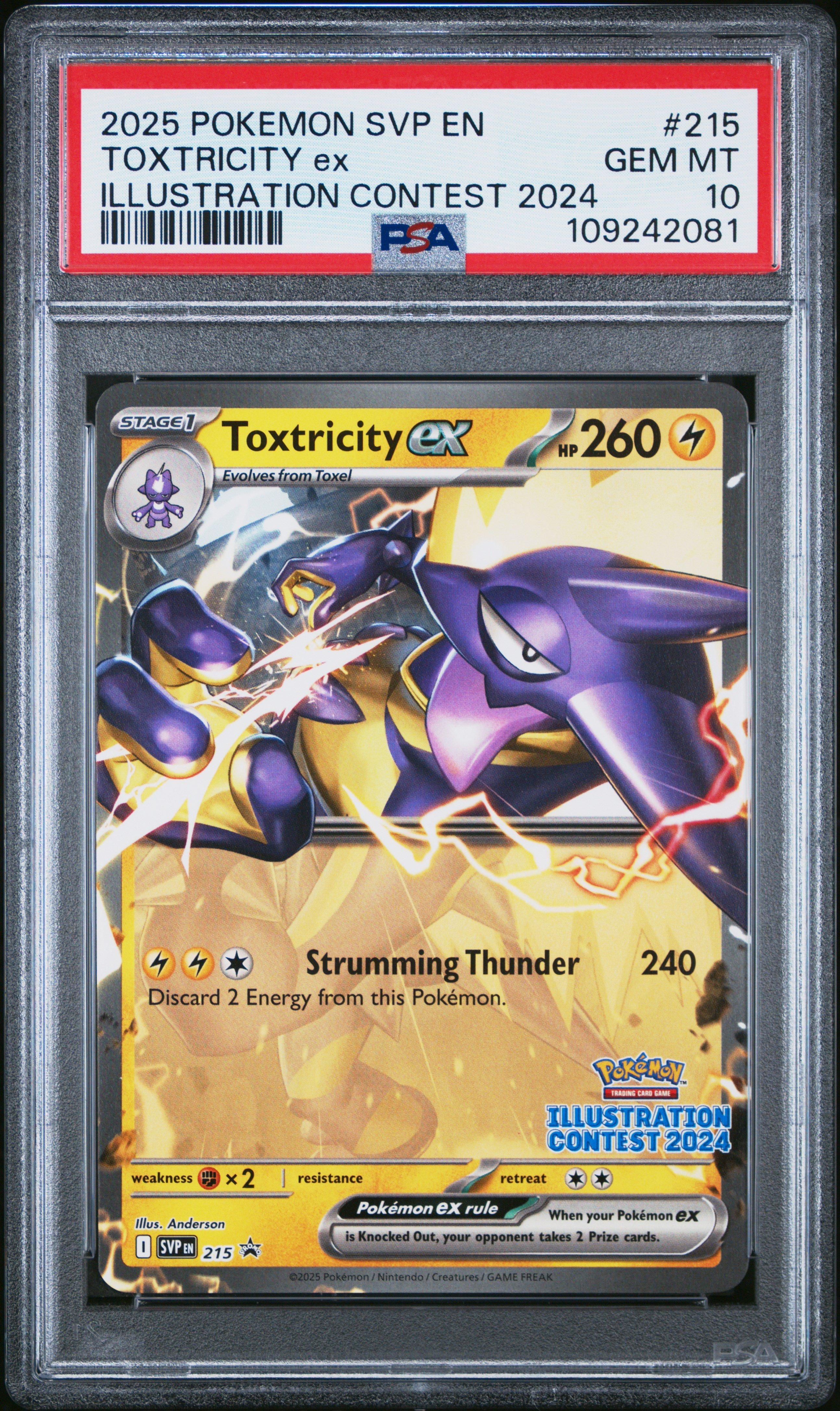 2025 Pokemon Svp En-sv Black Star Promo 215 Toxtricity Ex Illustration  Contest 2024 PSA 10 Graded Card | GameStop