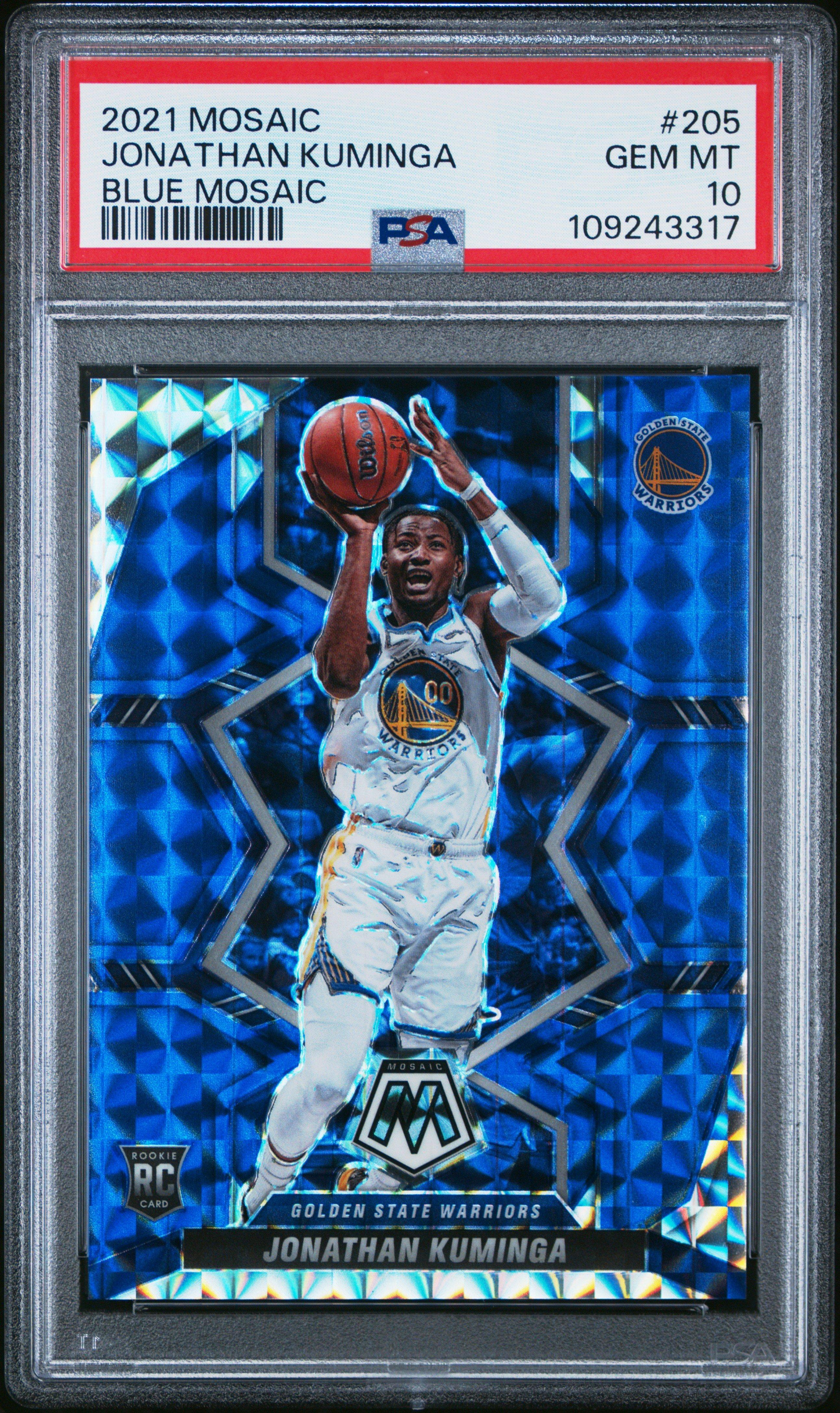 2021 Panini Mosaic 205 Jonathan Kuminga Blue Mosaic PSA 10
